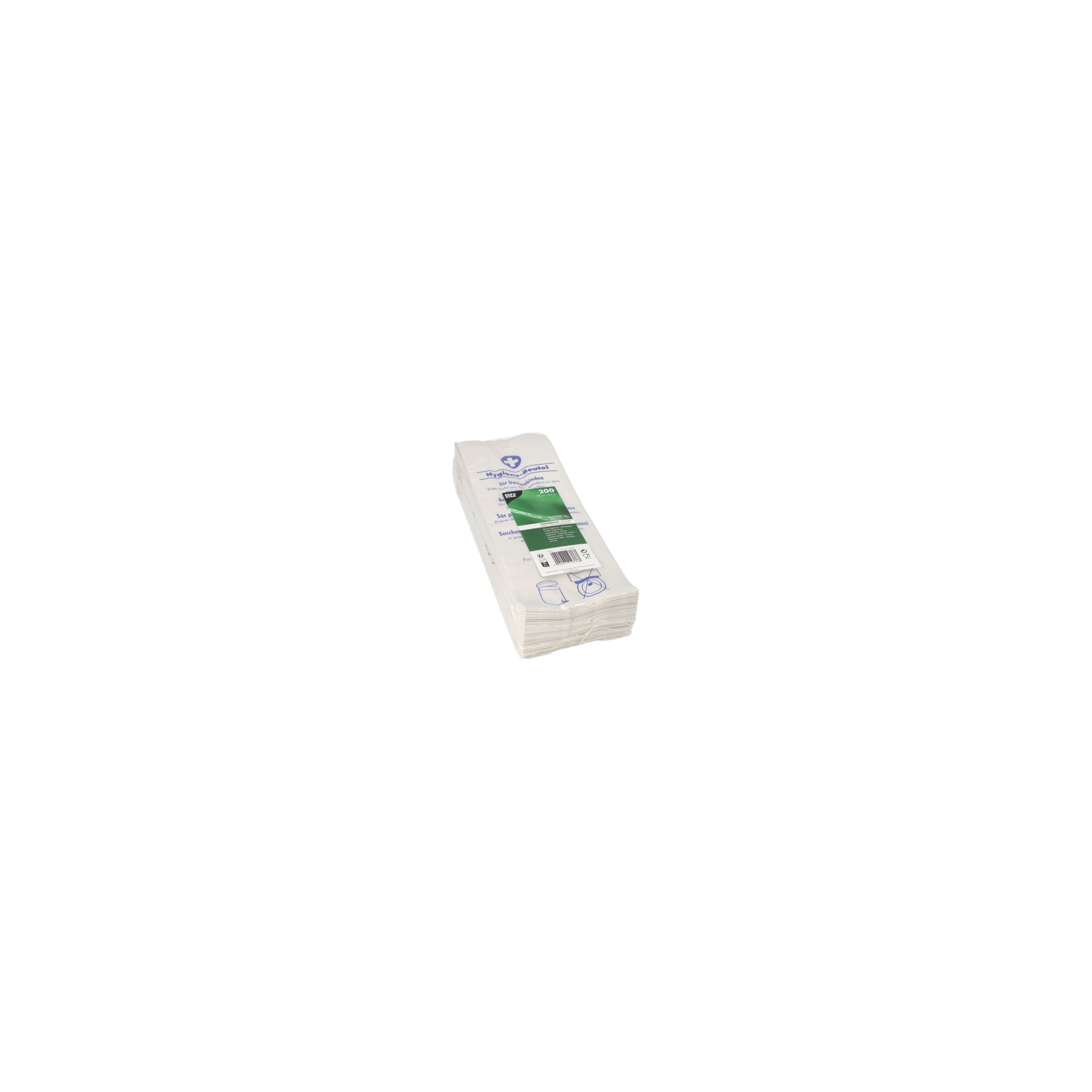 Hygienebeutel 28 cm x 11 cm x 5,5 cm weiss "bedruckt" Hygienebeutel 28 cm x 11 cm x 5,5 cm weiss "bedruckt"