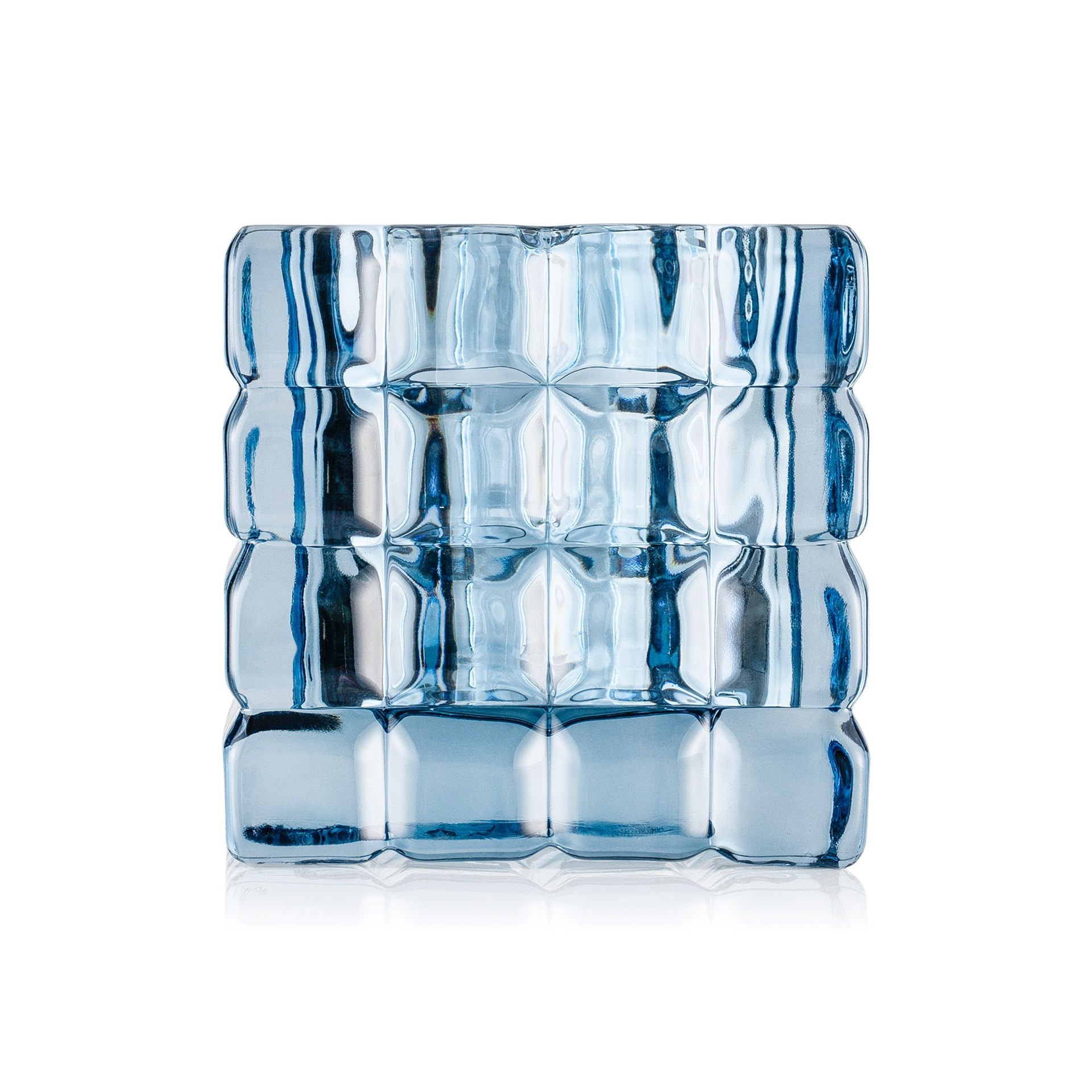 Cube Steel Blue YUYU, 9 x 9 x 9 cm