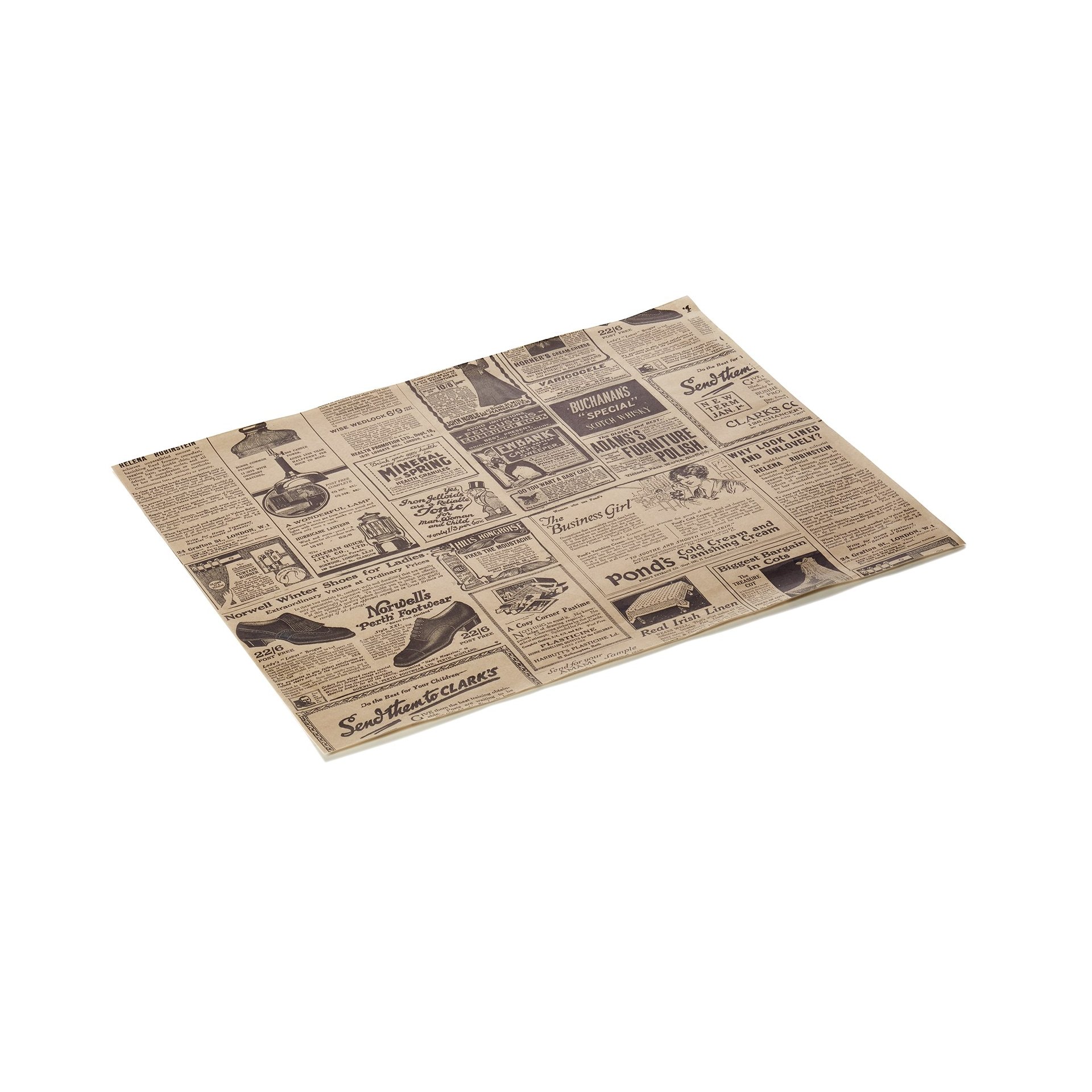 Burgerpapier Times Brown Set WRAP & GO, 28 x 34 cm, Set á 1000 Stück, Fettpapier