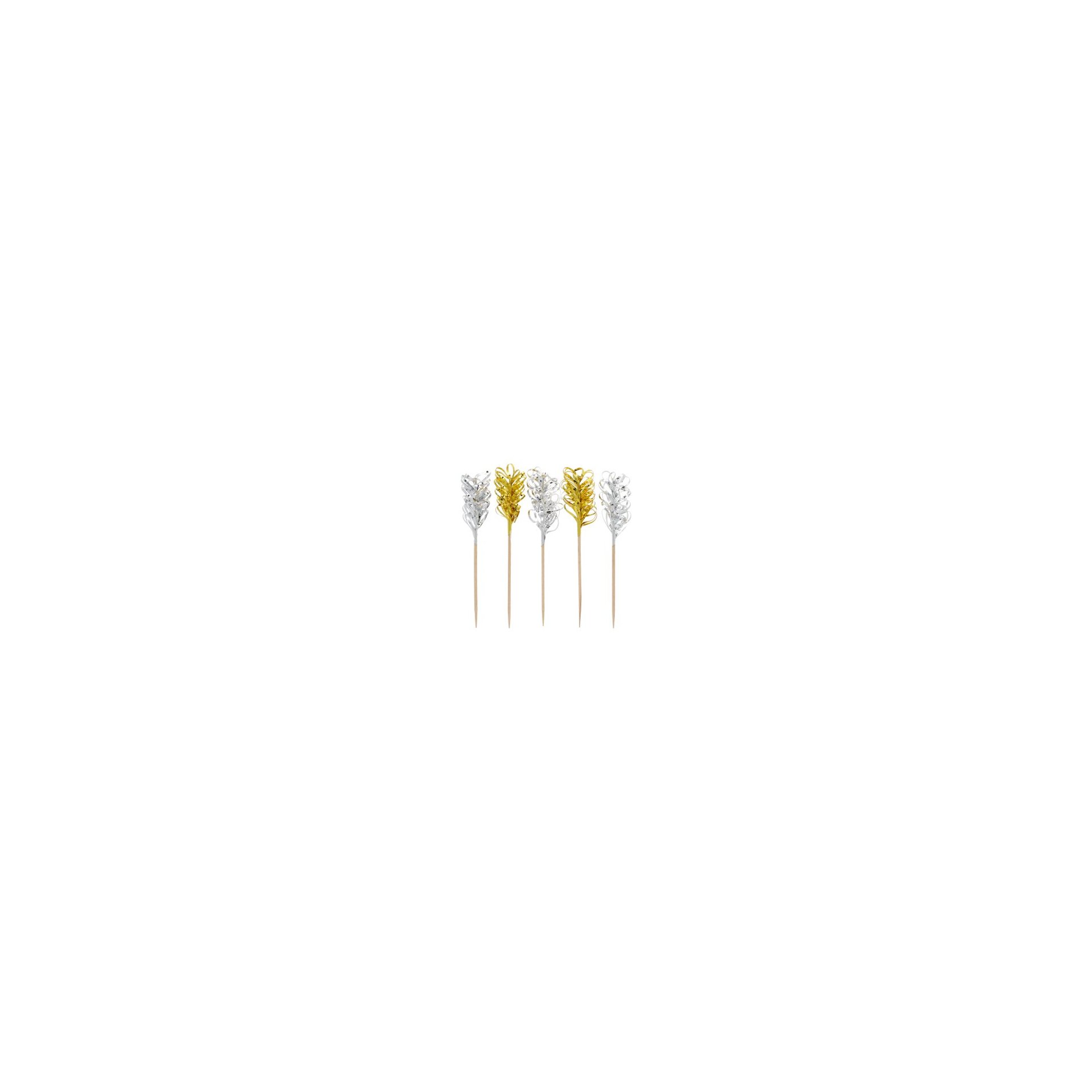 Deko-Picker 10,5 cm "Frills" gold / silber Deko-Picker 10,5 cm "Frills" gold / silber