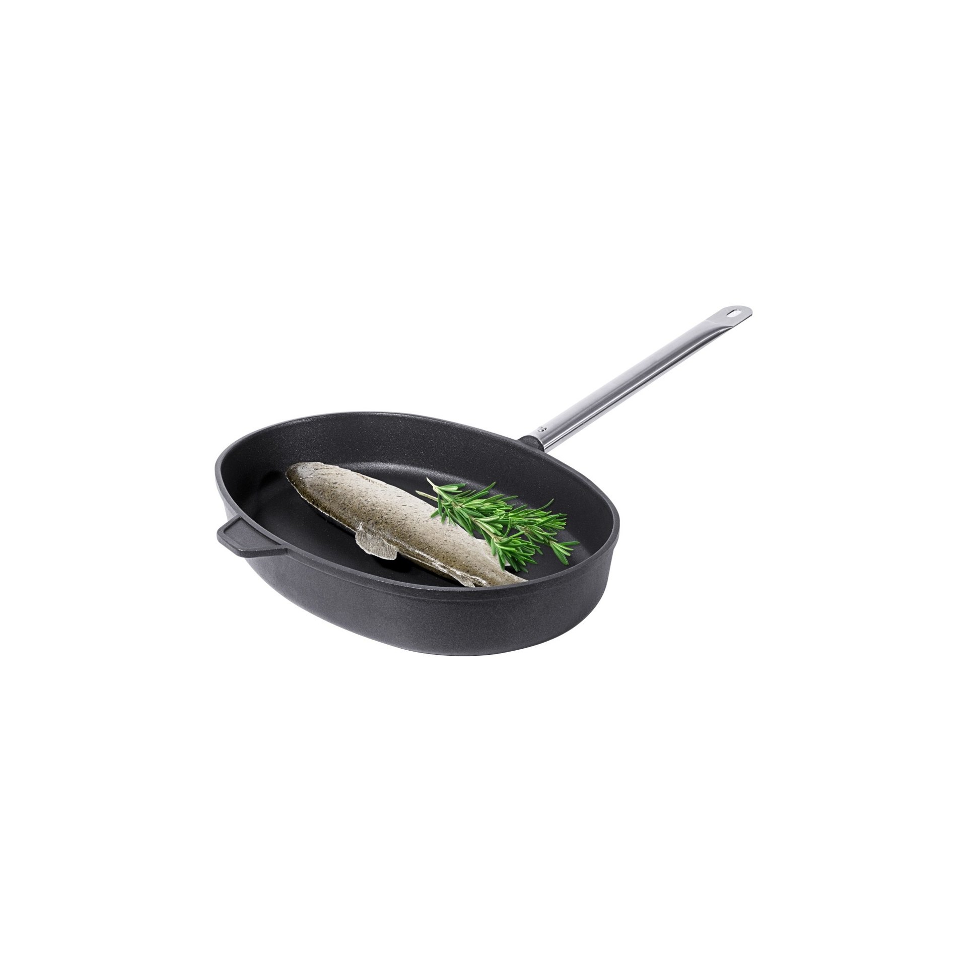 Fischpfanne, oval 38 cm x 26 cm / 6 cm