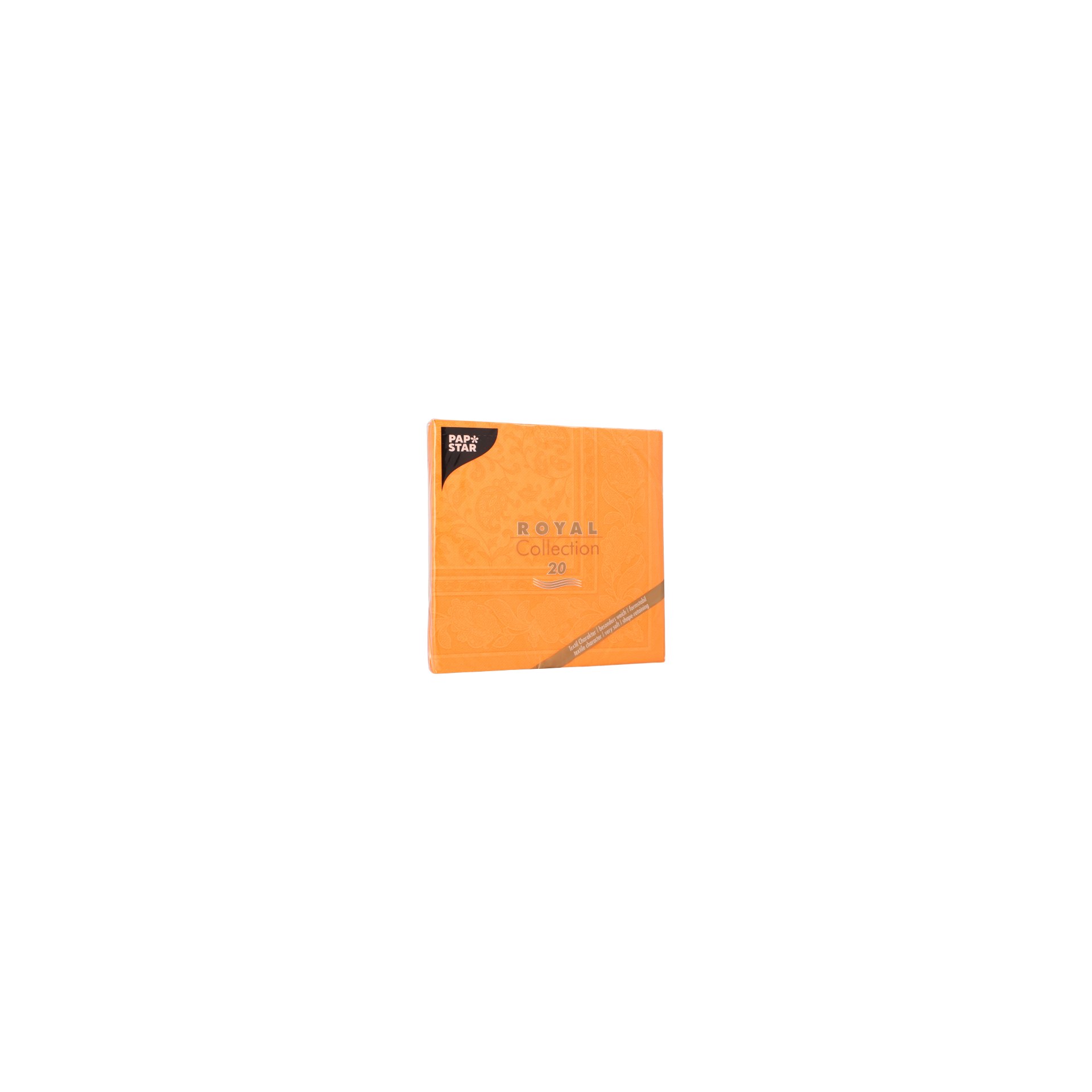 Servietten "ROYAL Collection" 1/4-Falz 40 cm x 40 cm orange "Ornaments"