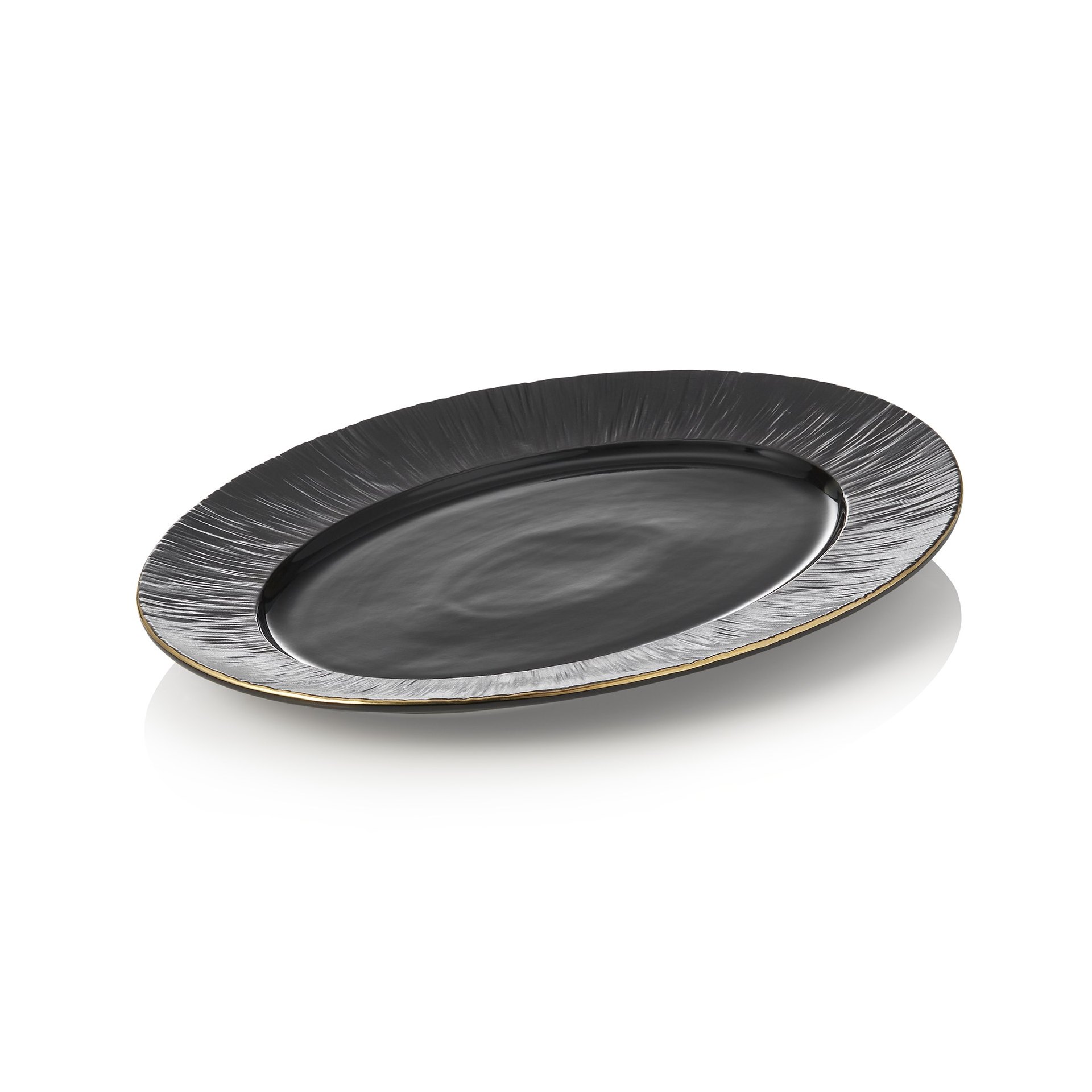 Platte Set MAYA KURO, 33 x 24,5 cm, schwarz