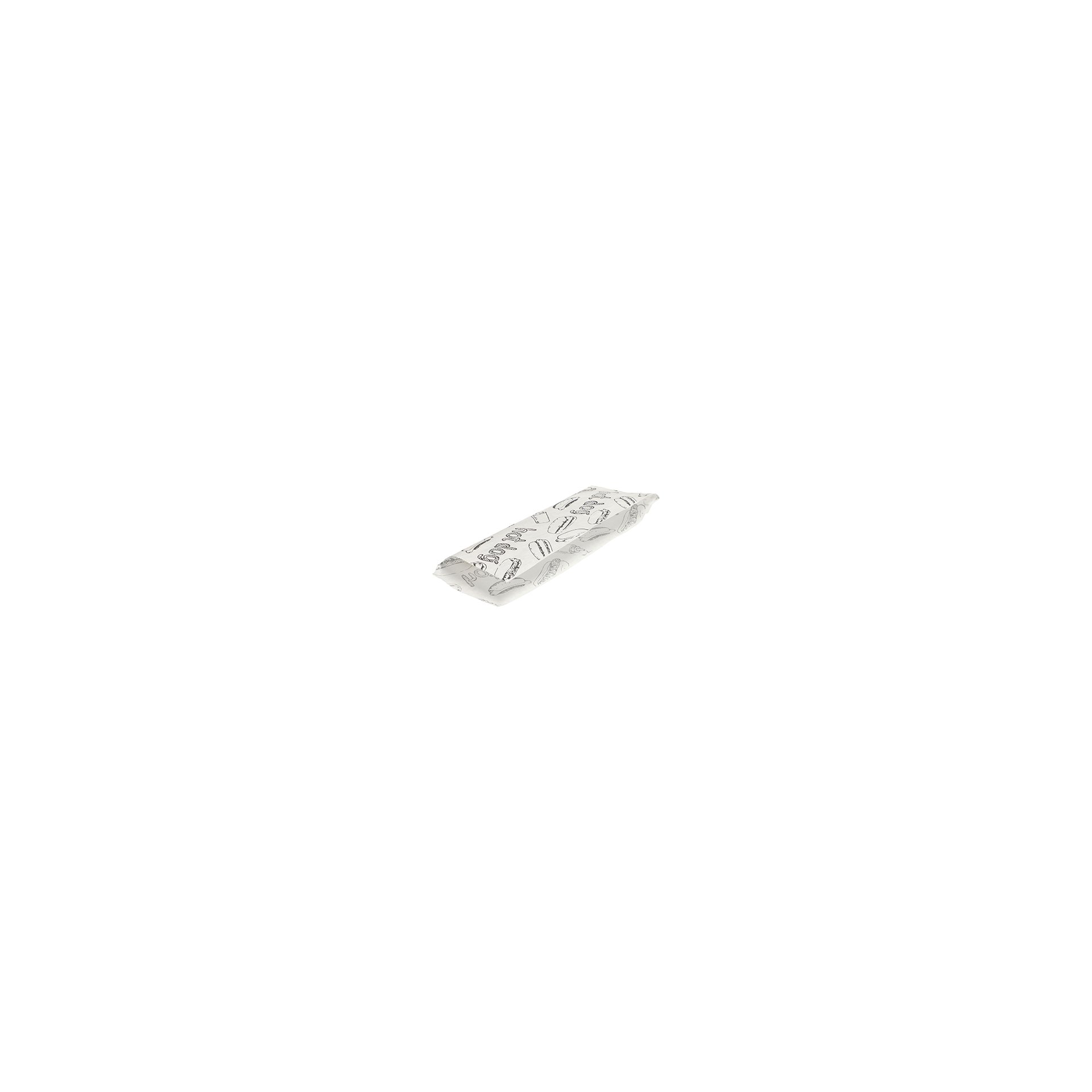 Hot Dog-Tüten Kraftpapier 21 cm x 8,5 cm weiss