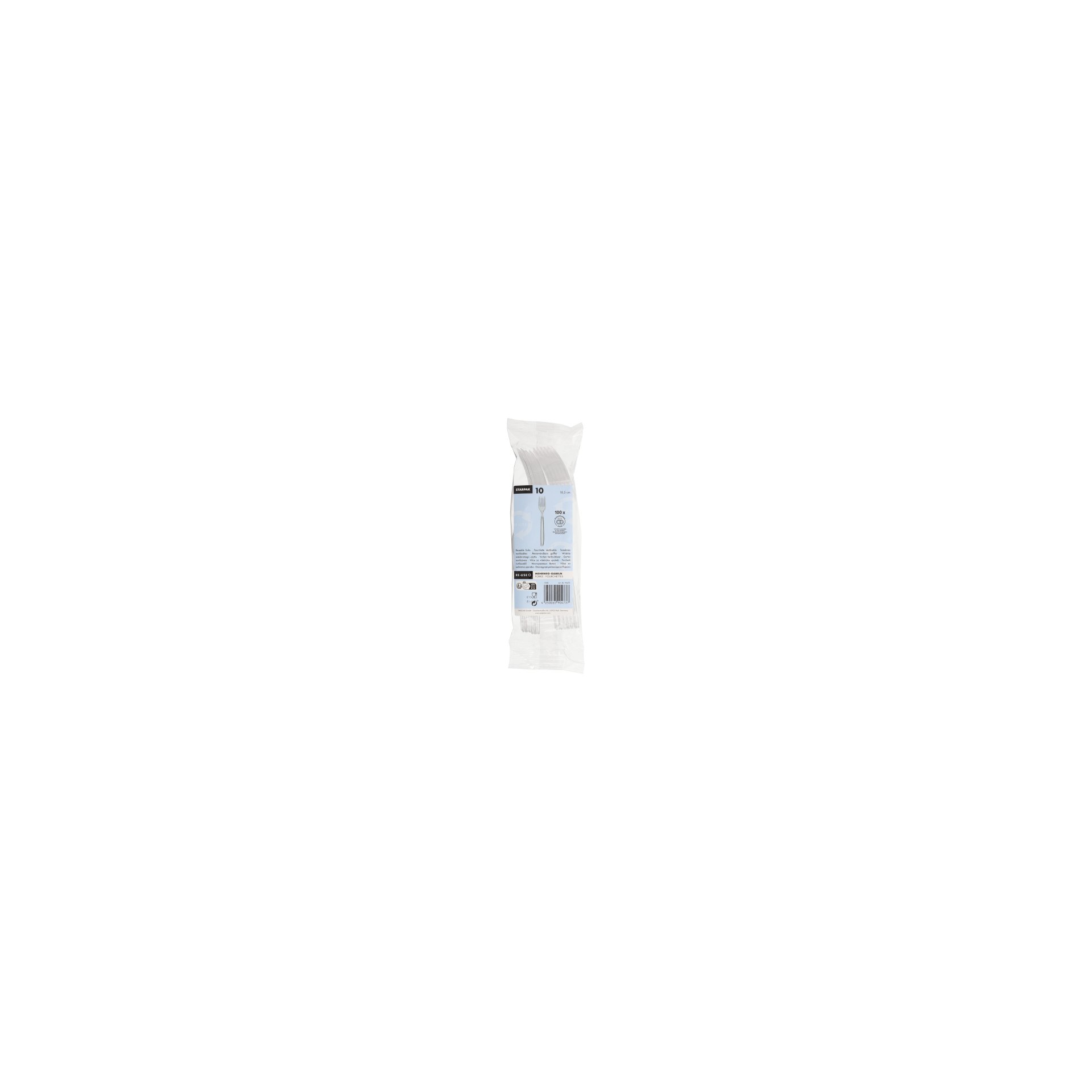 Mehrweg-Gabeln 18,5 cm transparent
