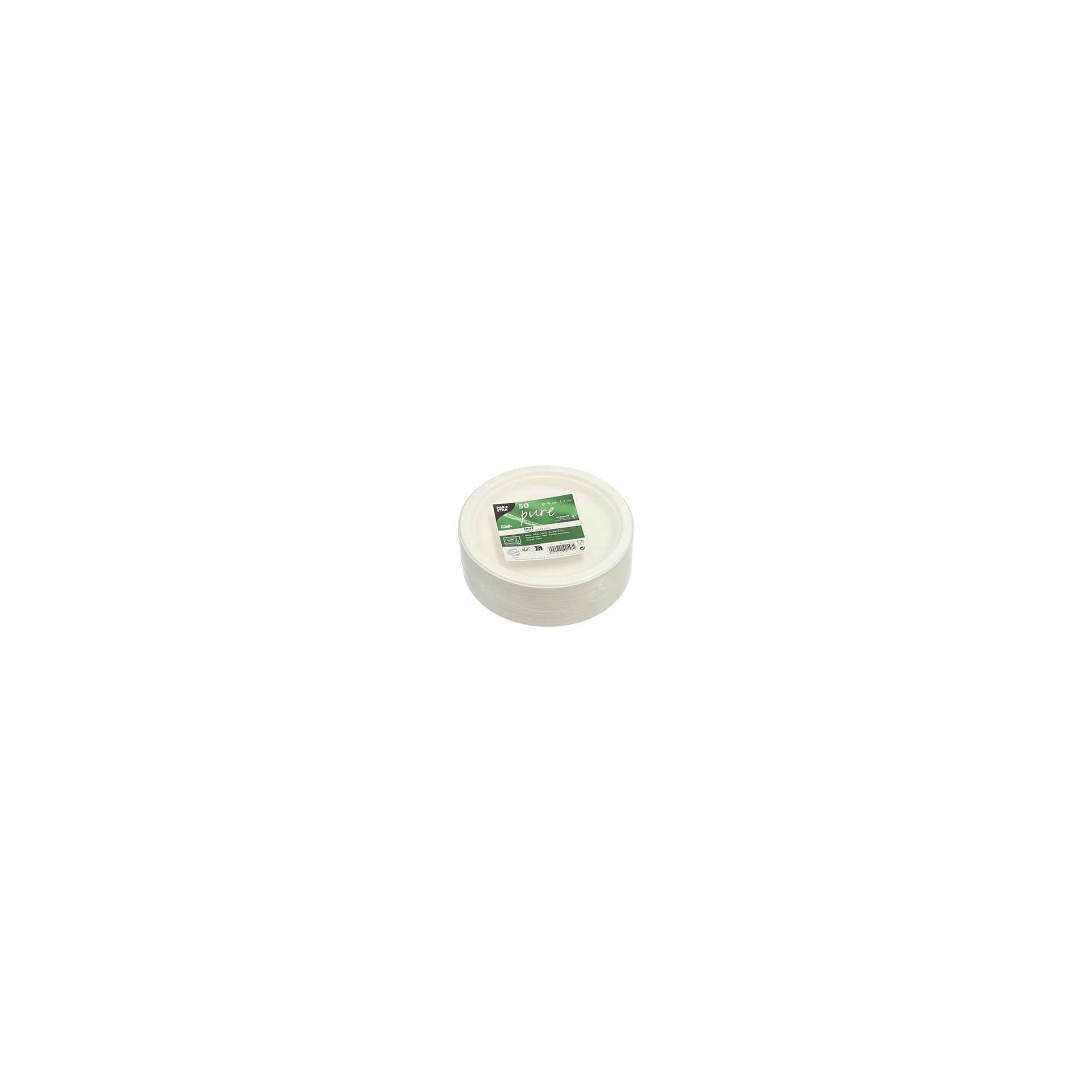papstar-89734-teller-zuckerrohr-pure-ungeteilt-18cm-2cm-weiss-2 Teller, Zuckerrohr "pure" ungeteilt Ø 18 cm · 2 cm weiss