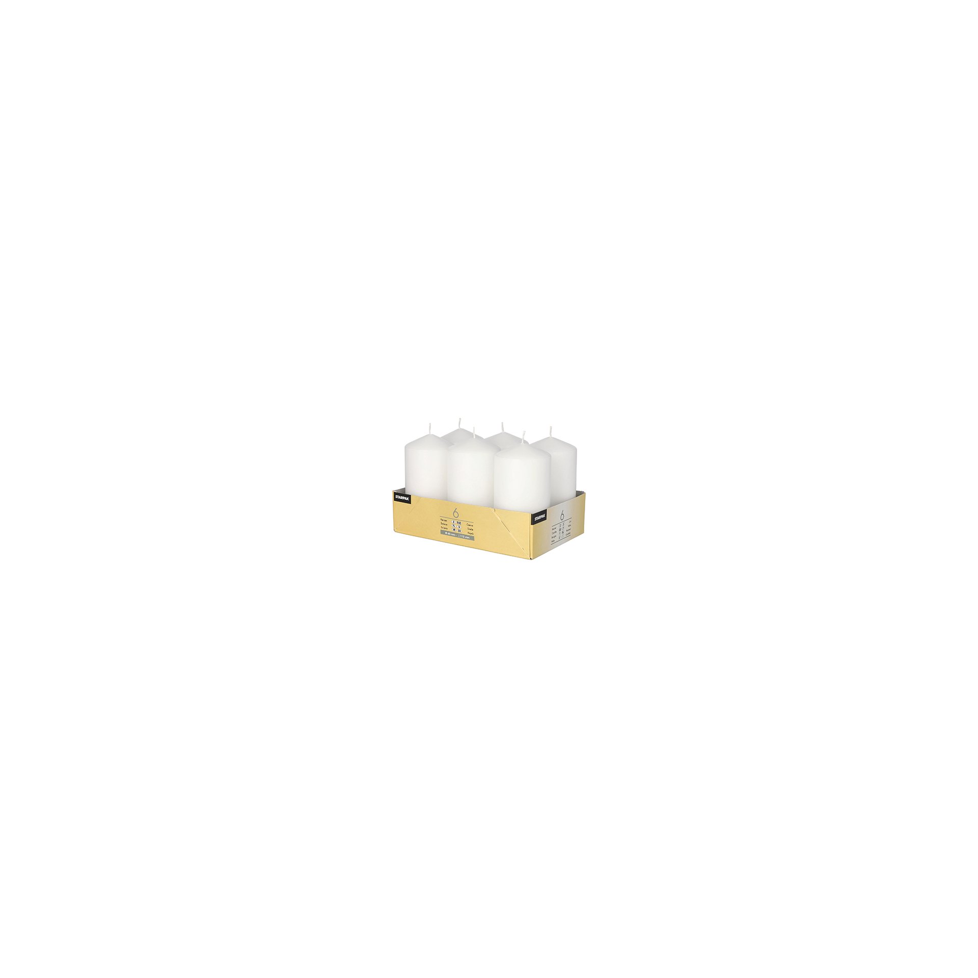 Stumpenkerzen Ø 60 mm · 115 mm weiss