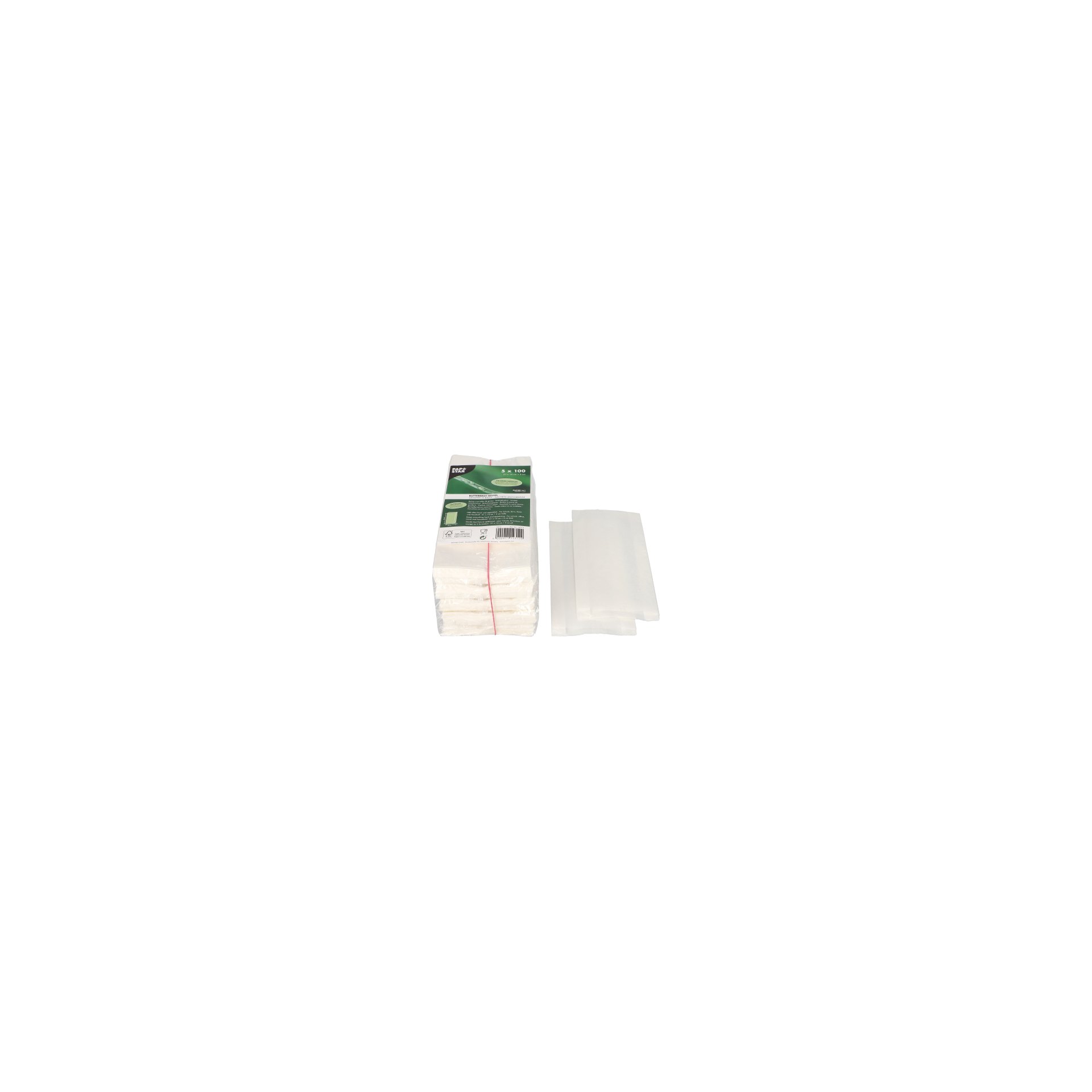 Butterbrotbeutel 21 cm x 10 cm x 3 cm weiss , fettdicht