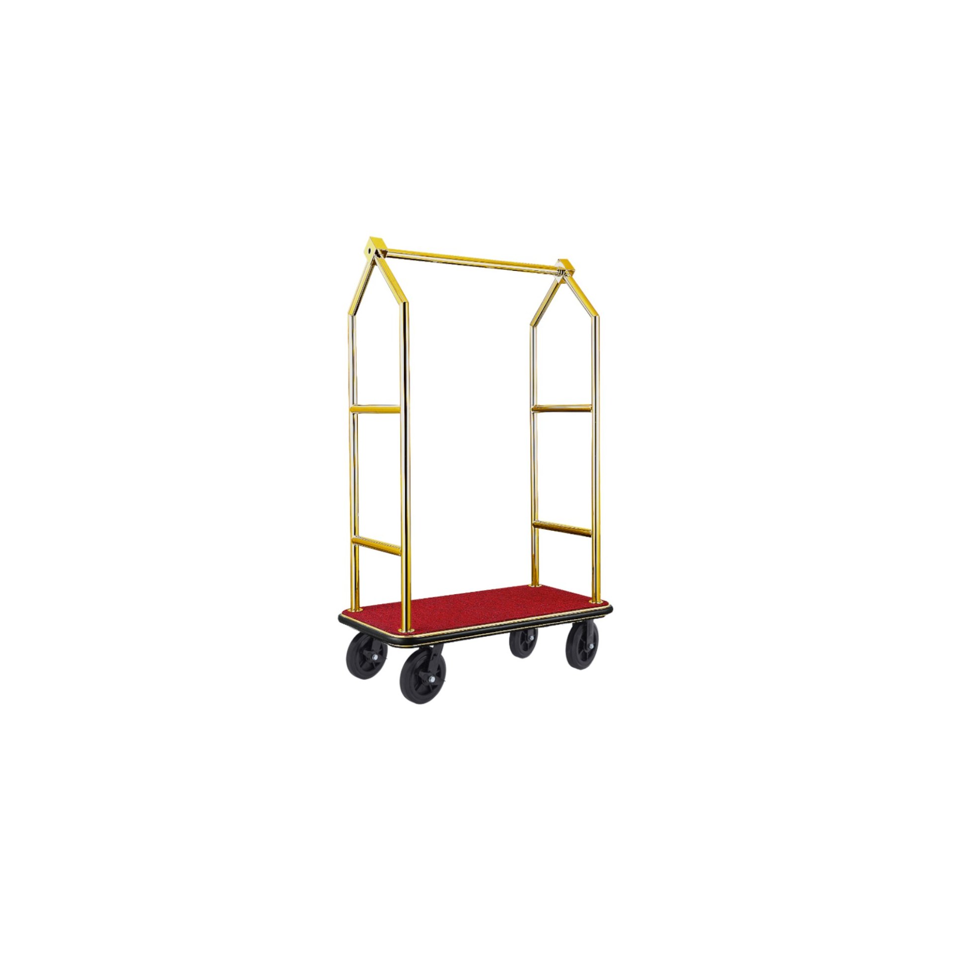 Gepäckwagen VOYAGER, 112 x 65 x 190 cm, titanium gold, roter Teppich