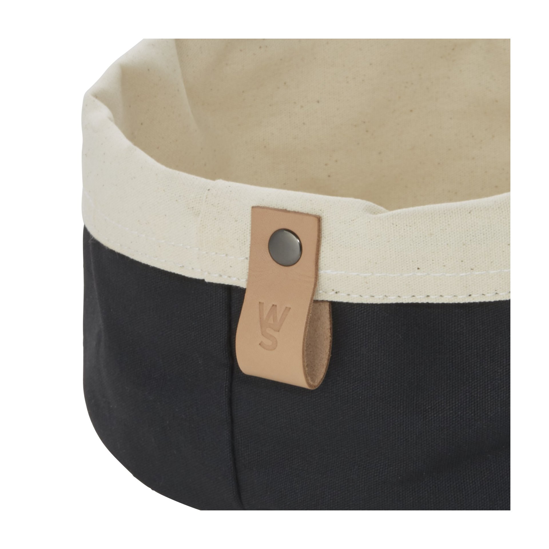 Brottasche FLIP COTTON, Ø 20 cm, Höhe 12 cm, schwarz/cream, Canvas