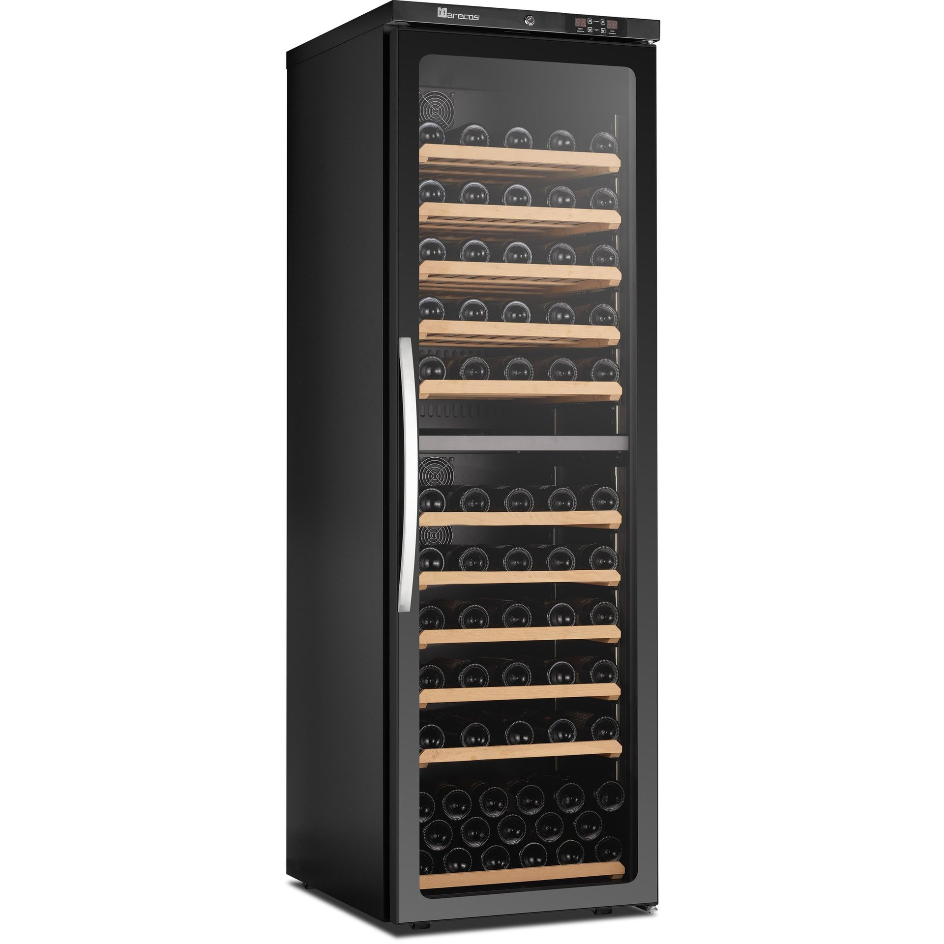 2-Zonen Weinkühlschrank mit Glastür, CV450PV2T