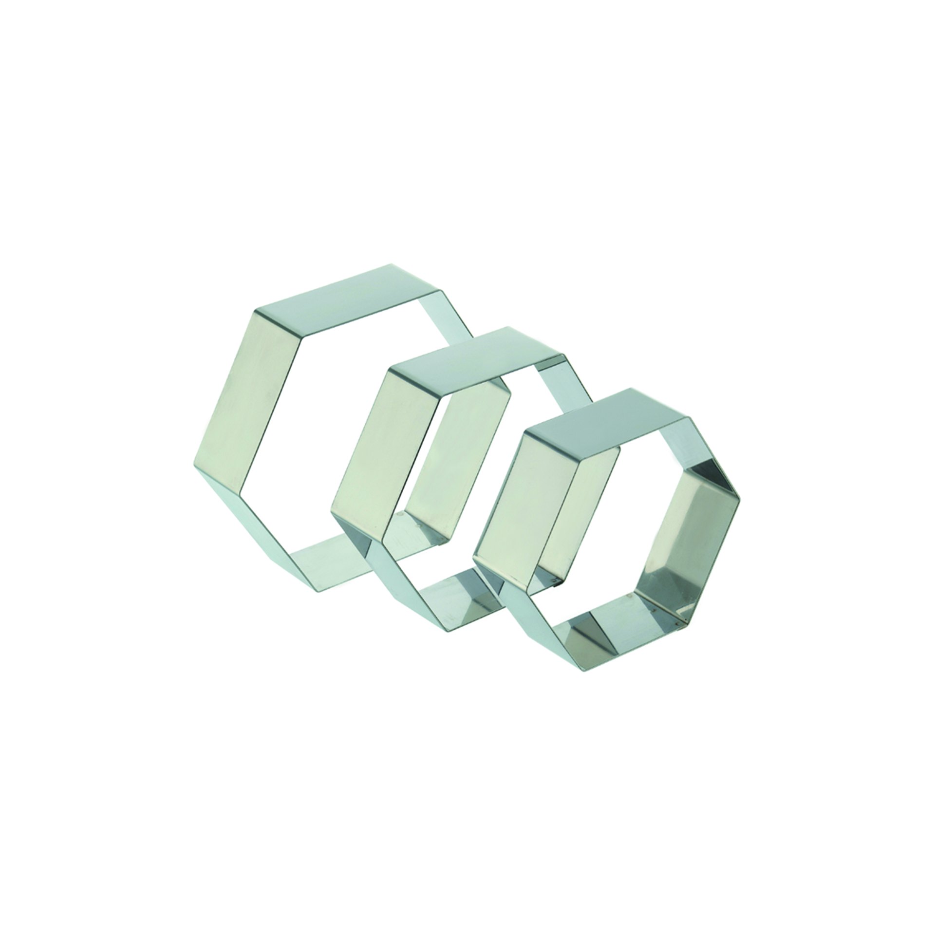 schneider-155100-tortenring-sechseck-edelstahl-160x50mm Tortenring "Sechseck"", Edelstahl 200 x 50 mm"