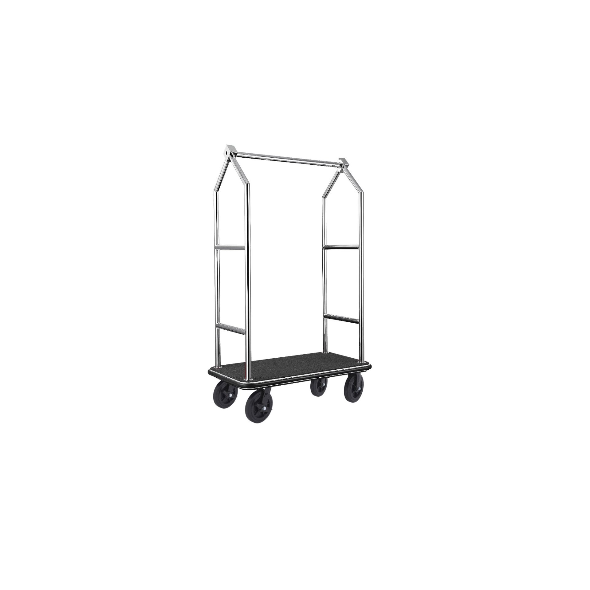 Gepäckwagen VOYAGER, 112 x 65 x 190 cm, gebürstet, schwarzer Teppich