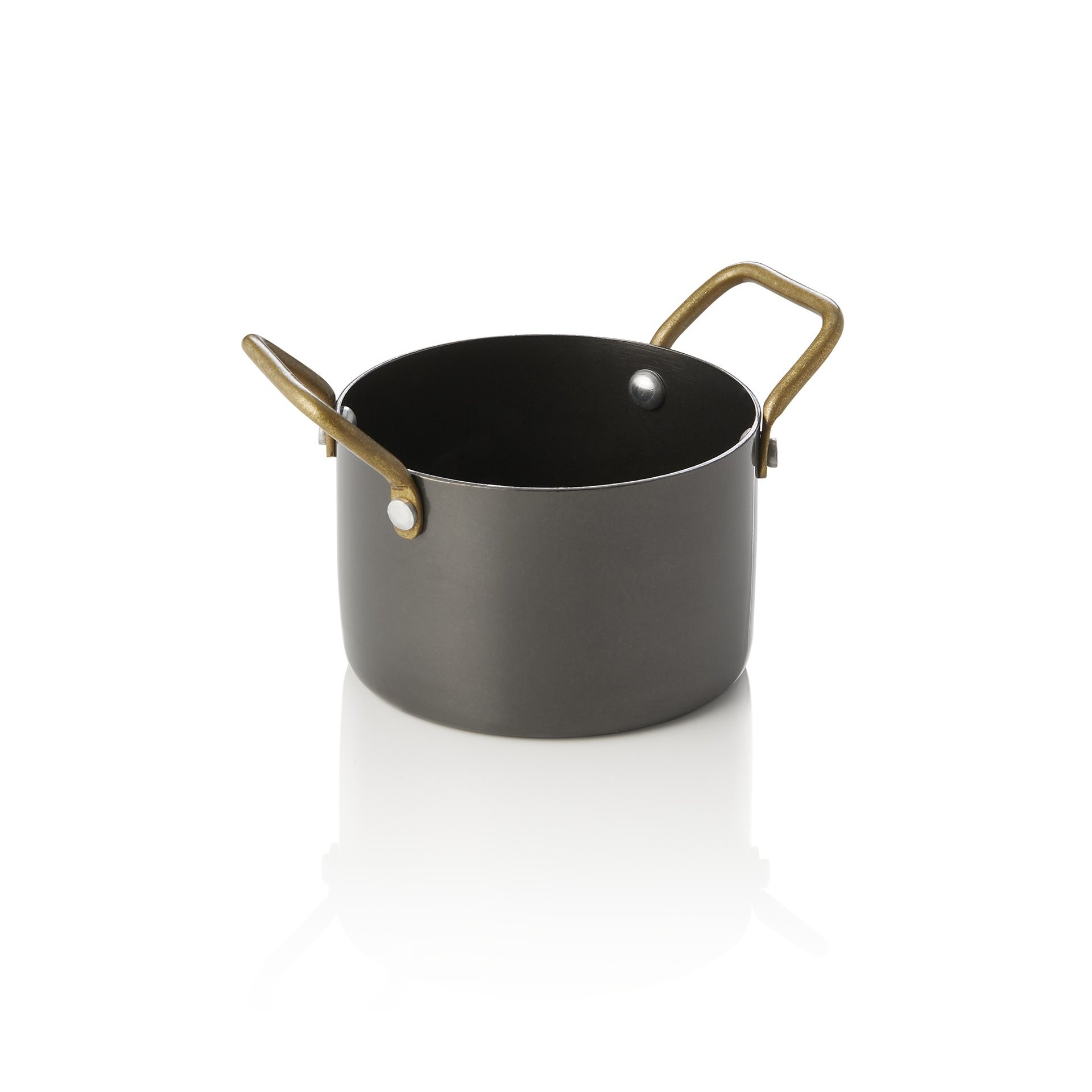 Serviertopf STEEL & STYLE, mit 2 Messinggriffen, 310 ml, Ø 9 cm, schwarz, Messing, PVD Serviertopf STEEL & STYLE, mit 2 Messinggriffen, 310 ml, Ø 9 cm, schwarz, Messing, PVD