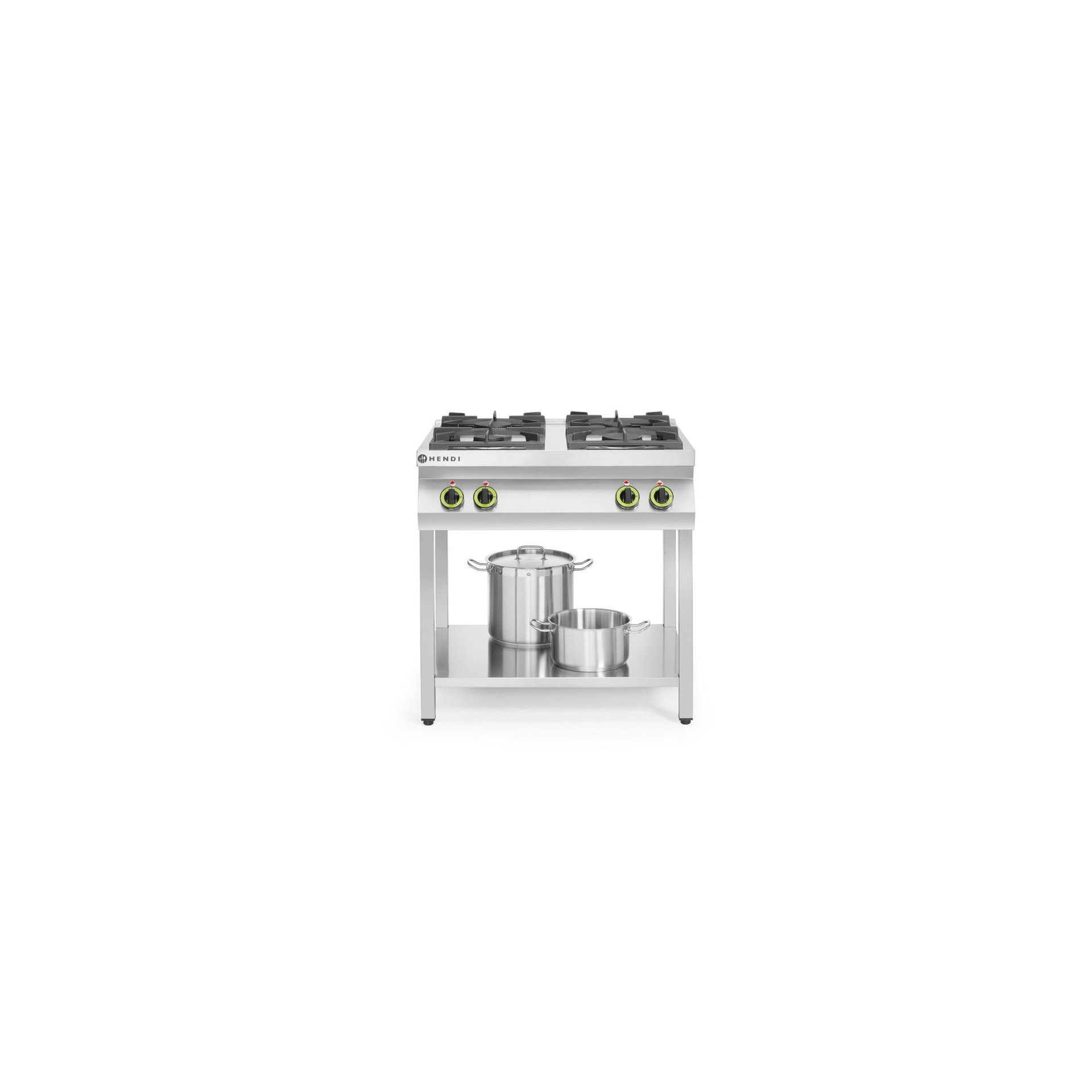 Gasherd Kitchen Line 4-flammig, offener Unterbau, Kitchen Line, 19kW, 800x700x(H)900mm