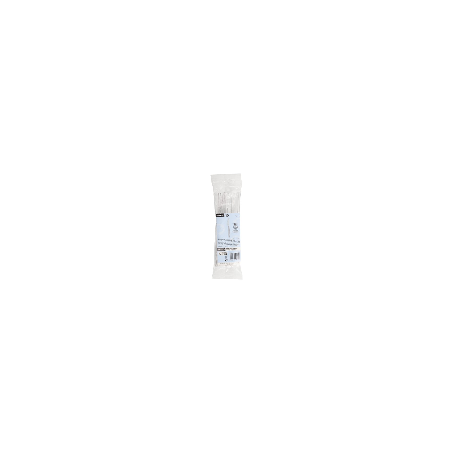 Mehrweg-Messer 18,5 cm transparent