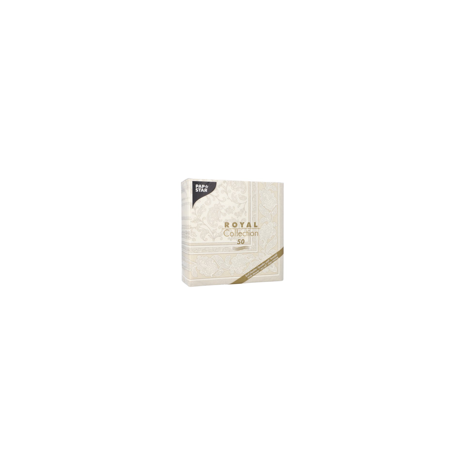 Servietten "ROYAL Collection" 1/4-Falz 40 cm x 40 cm champagner "Ornaments"