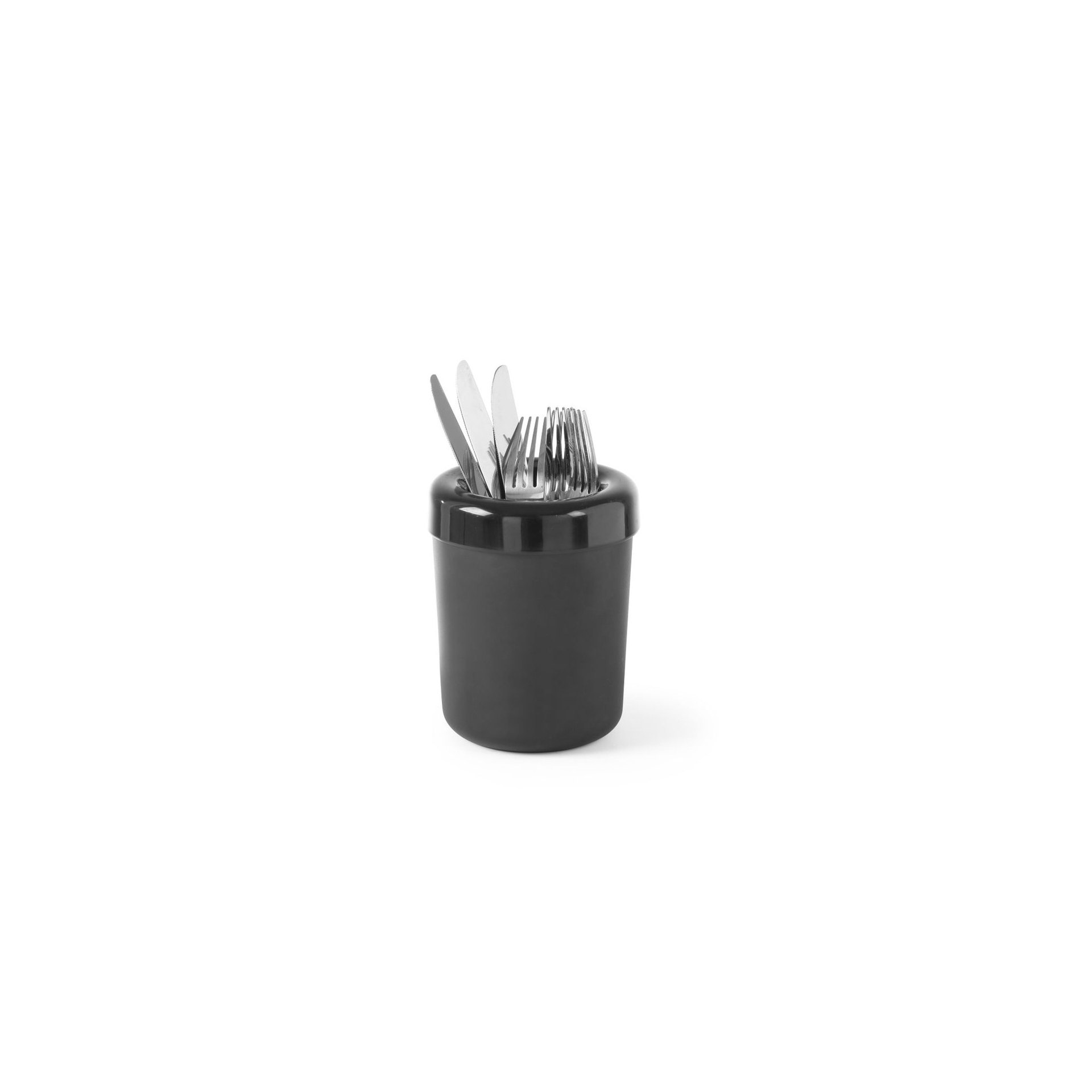 Tischabfalleimer oder Besteckhalter, Schwarz, ⌀130x(H)160mm