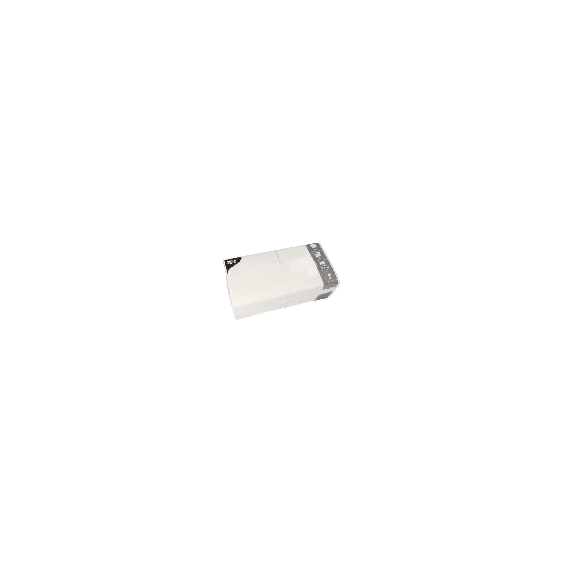 Servietten, 3-lagig 1/4-Falz 33 cm x 33 cm weiss Servietten, 3-lagig 1/4-Falz 33 cm x 33 cm weiss