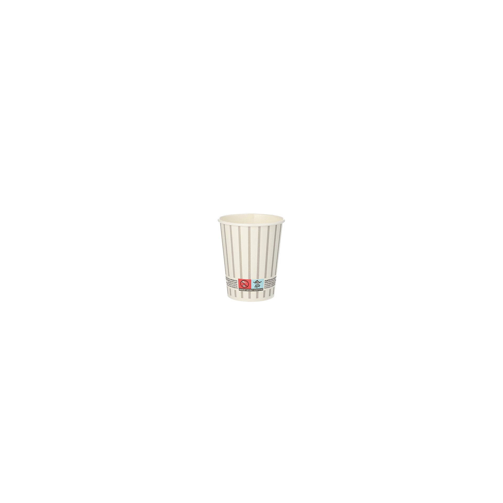 Trinkbecher, Pappe 0,2 l Ø 8 cm · 9,1 cm grau/silber "Wine / Gin Tonic"