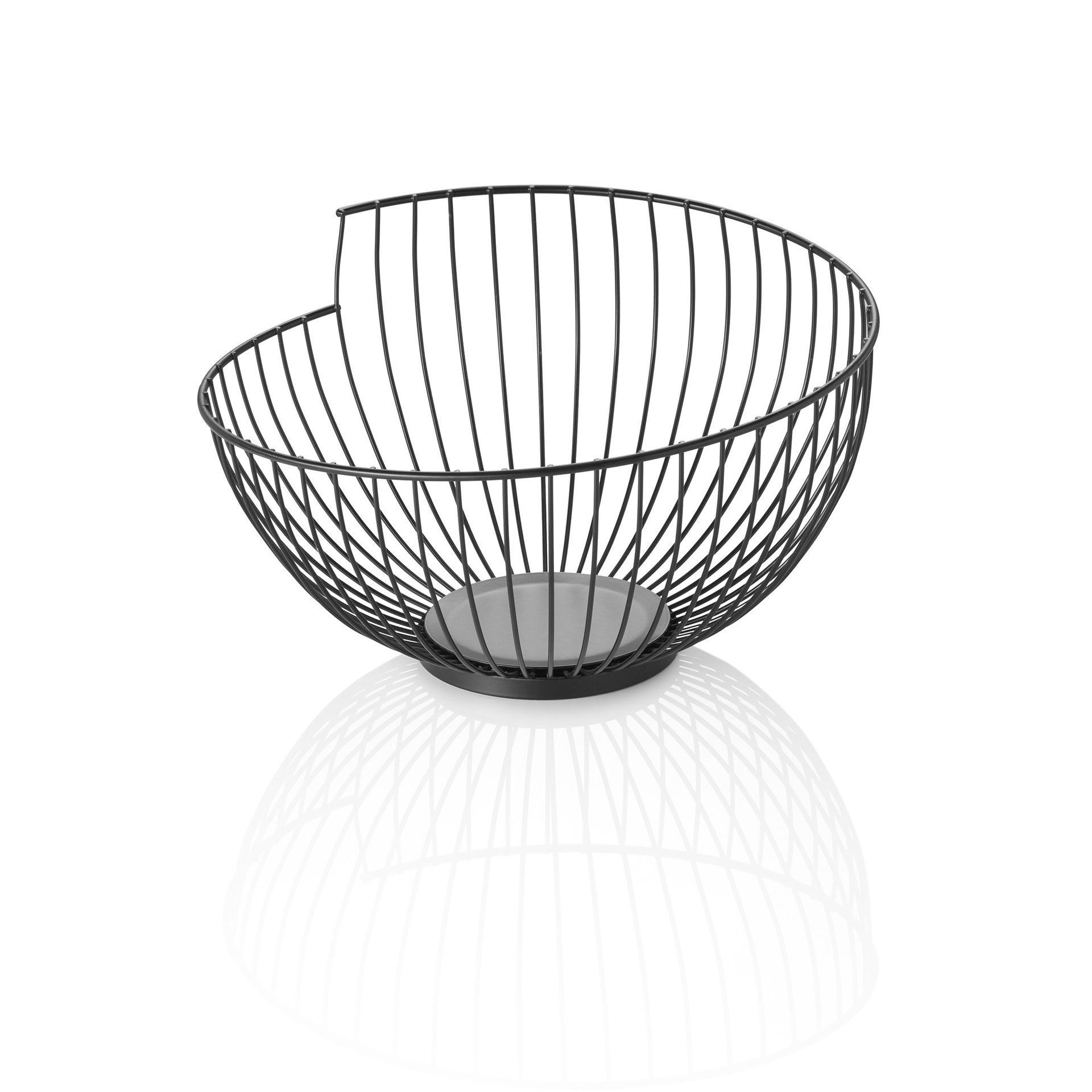 Korb, Ø 28 cm, Höhe 16,5 cm, schwarz pulverbeschichtet, Metall Korb, Ø 28 cm, Höhe 16,5 cm, schwarz pulverbeschichtet, Metall