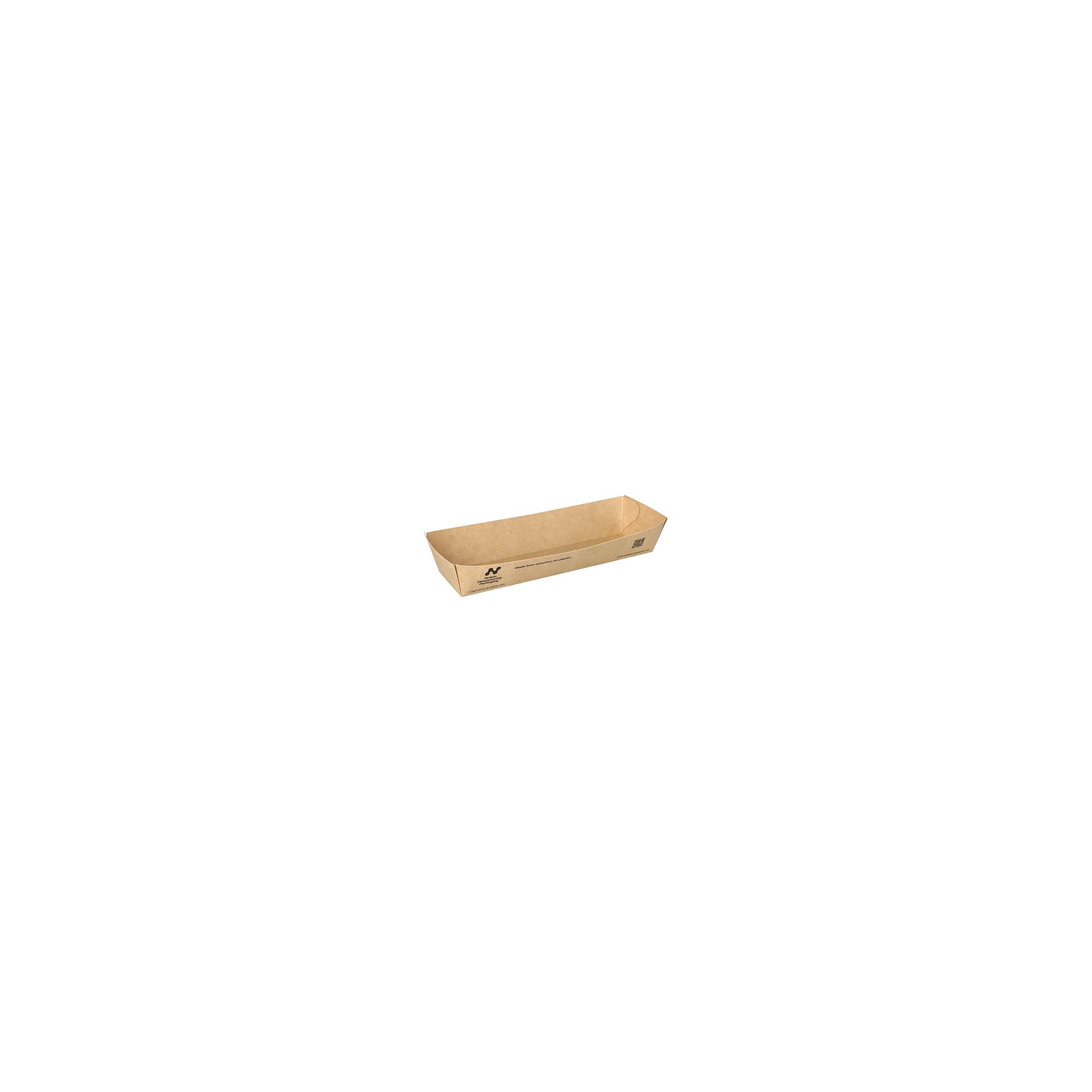 Snacktrays, Pappe "NOTPLA" 3,5 cm x 5 cm x 18,5 cm braun Snacktrays, Pappe "NOTPLA" 3,5 cm x 5 cm x 18,5 cm braun
