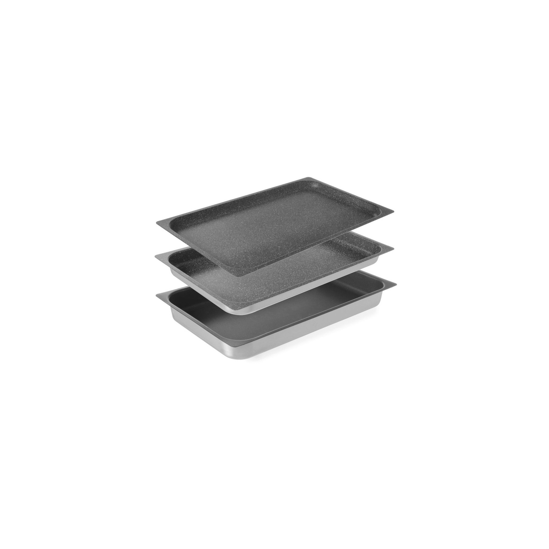 Behälter, antihaftbeschichtet, GN 1/1, 530x325x(H)65mm Behälter, antihaftbeschichtet, GN 1/1, 530x325x(H)40mm
