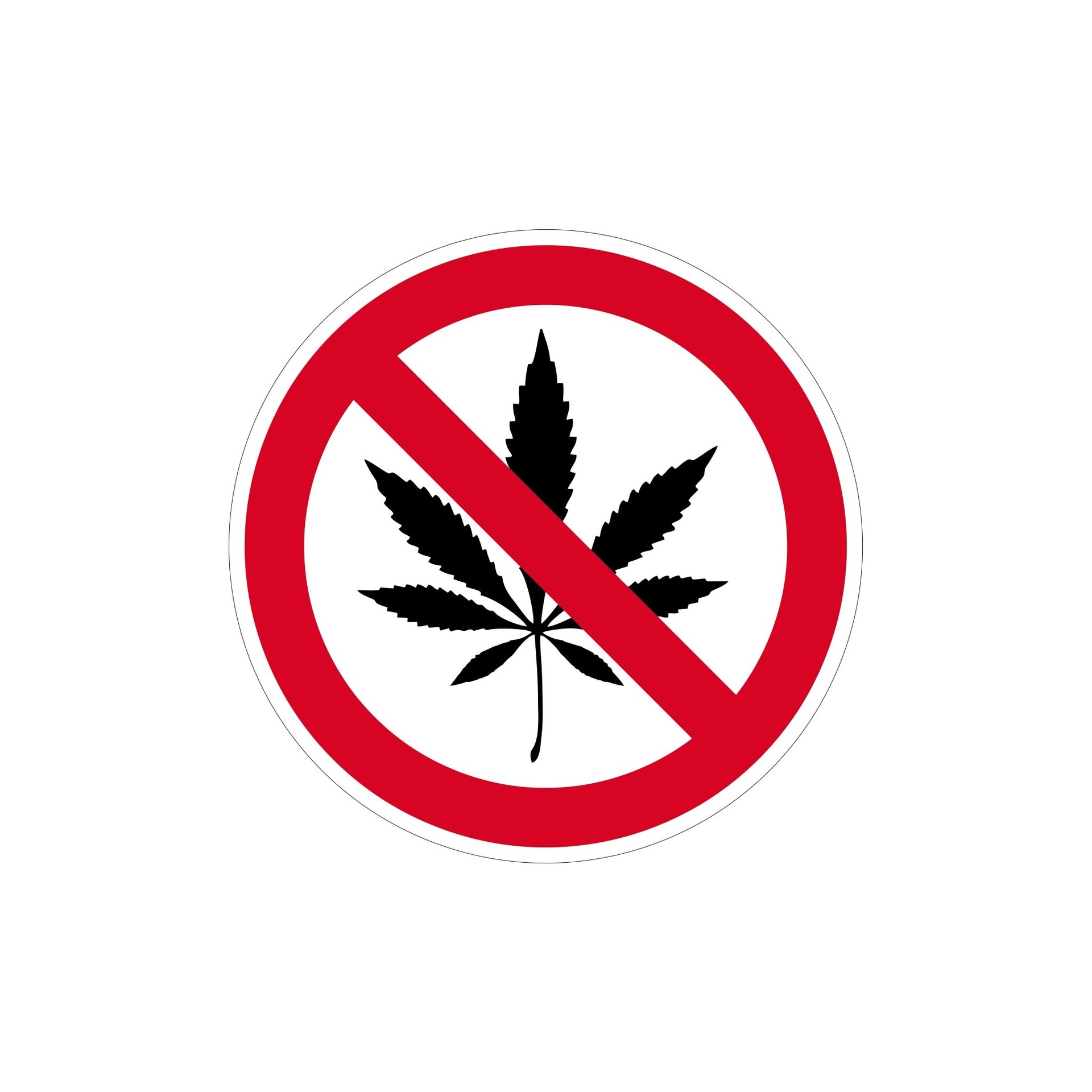 Hinweis- /Verbotsschilder Cannabisverbot / 10 cm