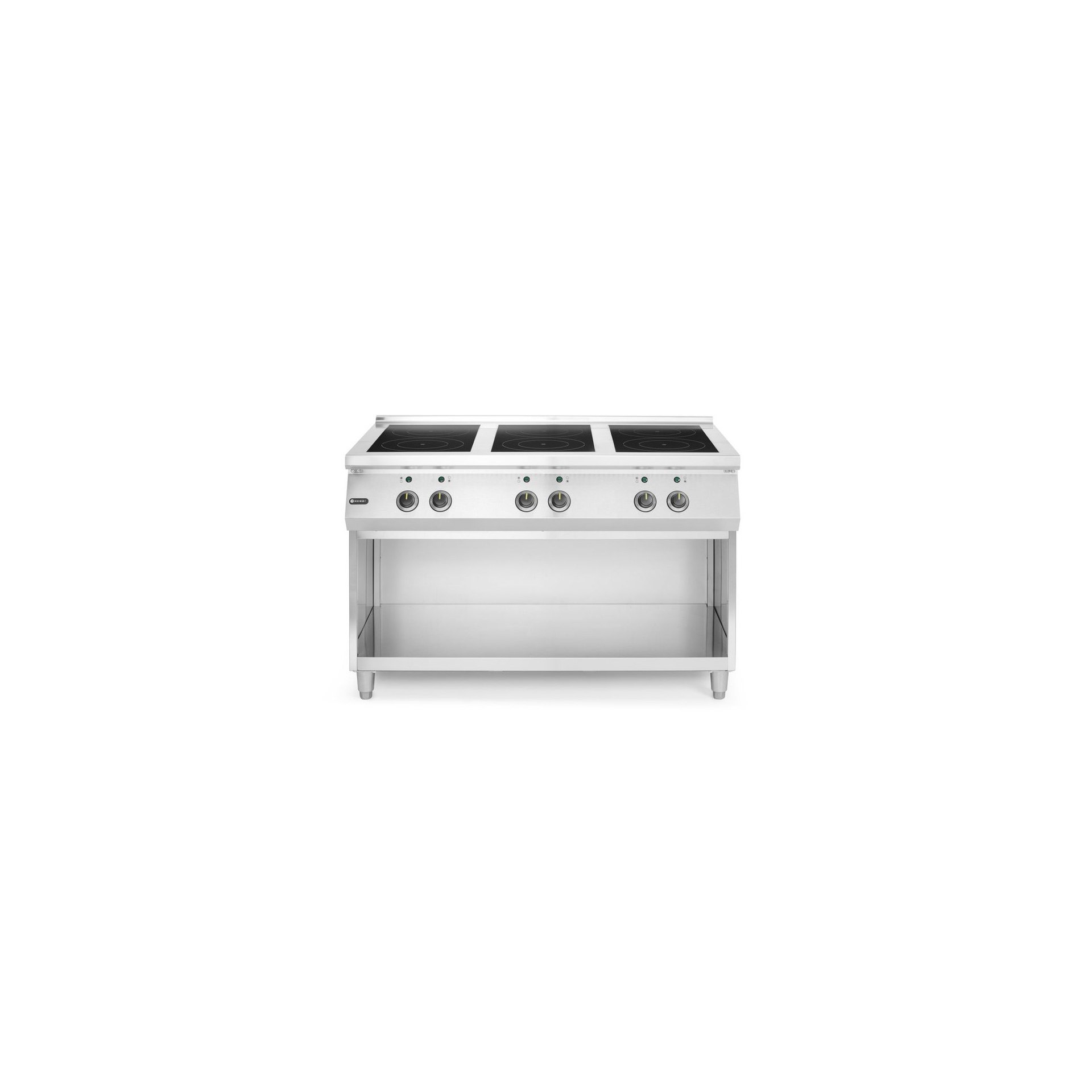 Induktionsherd mit 6 Kochfeldern, 400V/25500W, 1200x700x(H)890mm Induktionsherd mit 6 Kochfeldern, 400V/25500W, 1200x700x(H)890mm