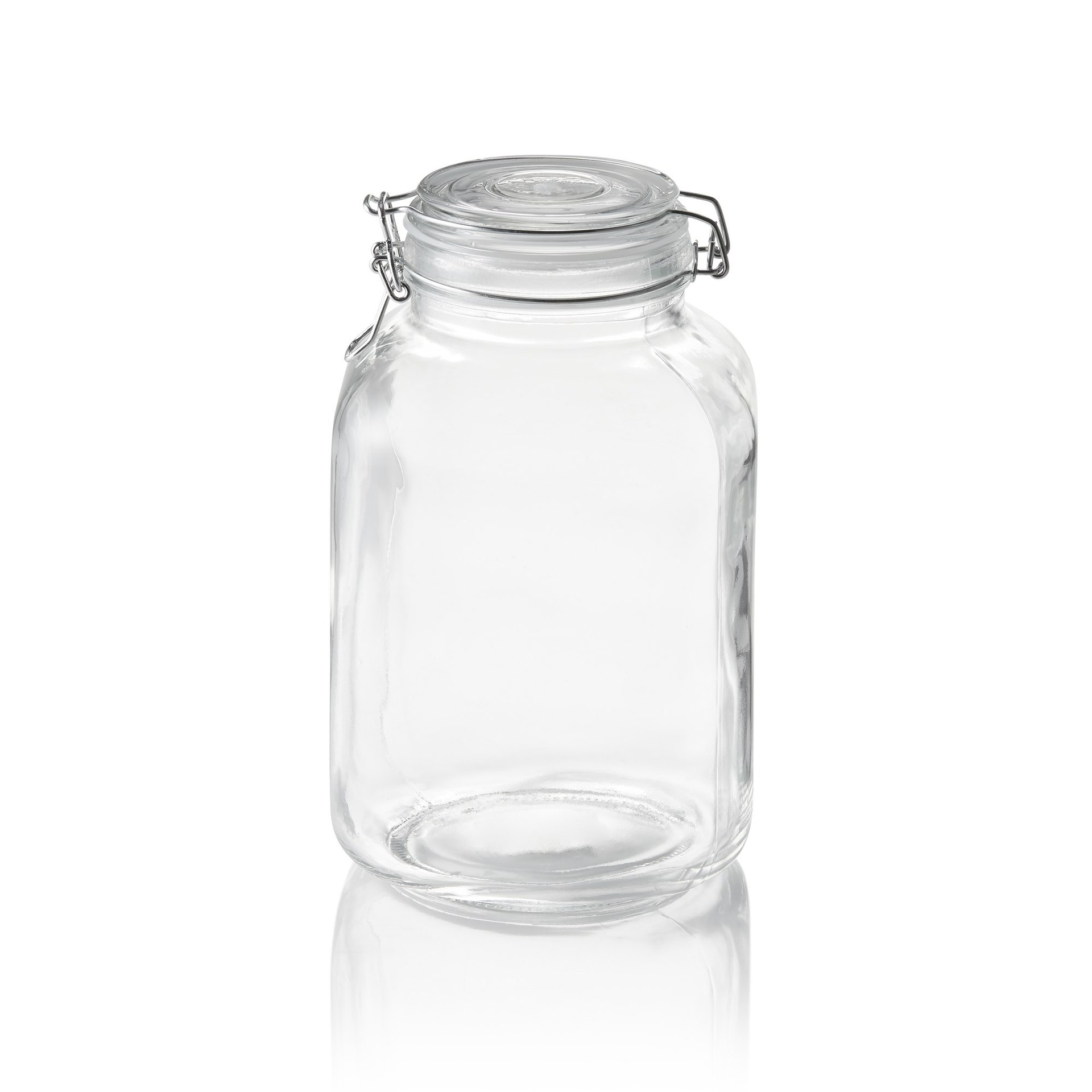 Vorratsglas XL, 3 ltr., Ø 9 cm, Höhe 24 cm, Glas, Edelstahl, Silikon