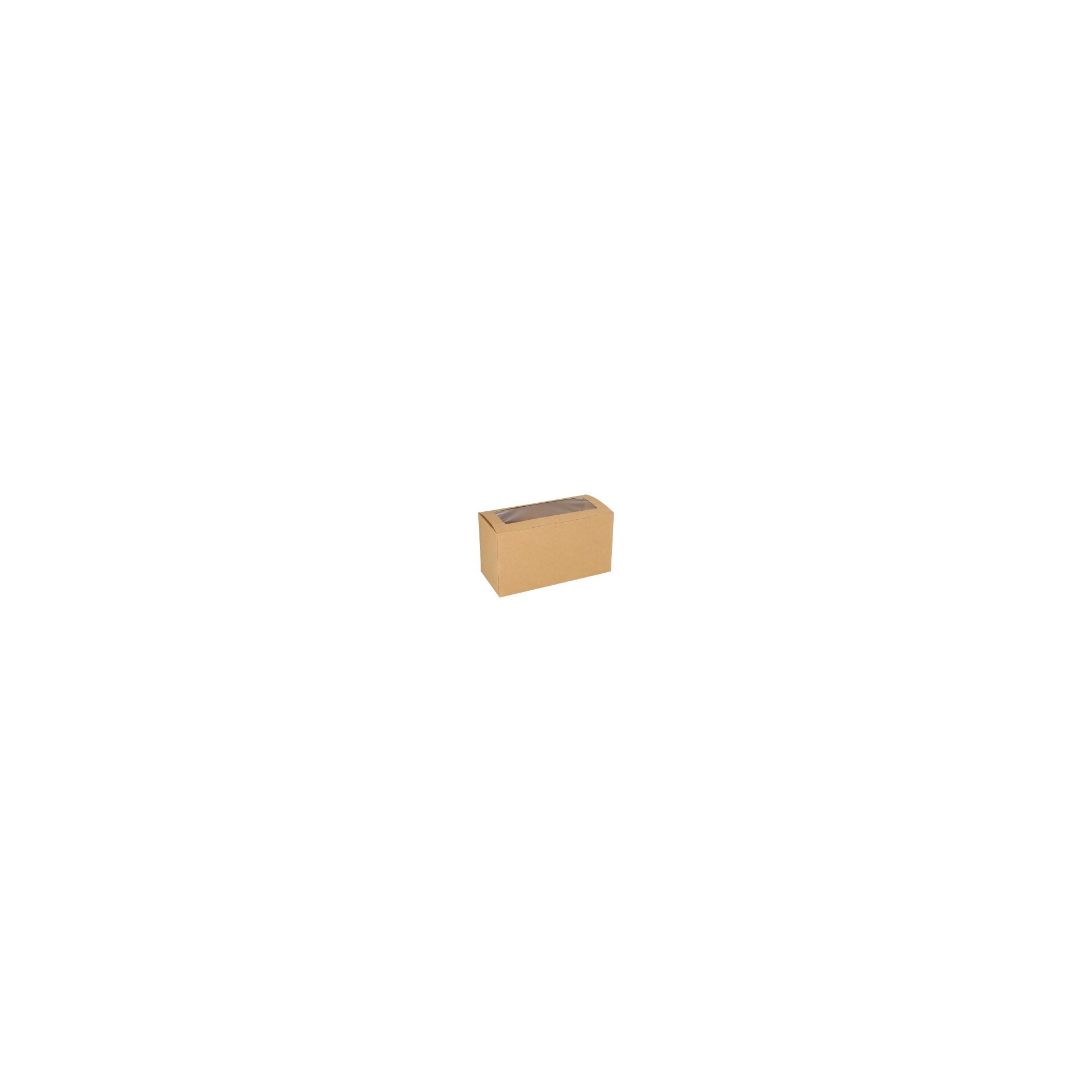 Cupcake-Kartons eckig 10 cm x 18,5 cm x 8,5 cm mit Sichtfenster aus PLA