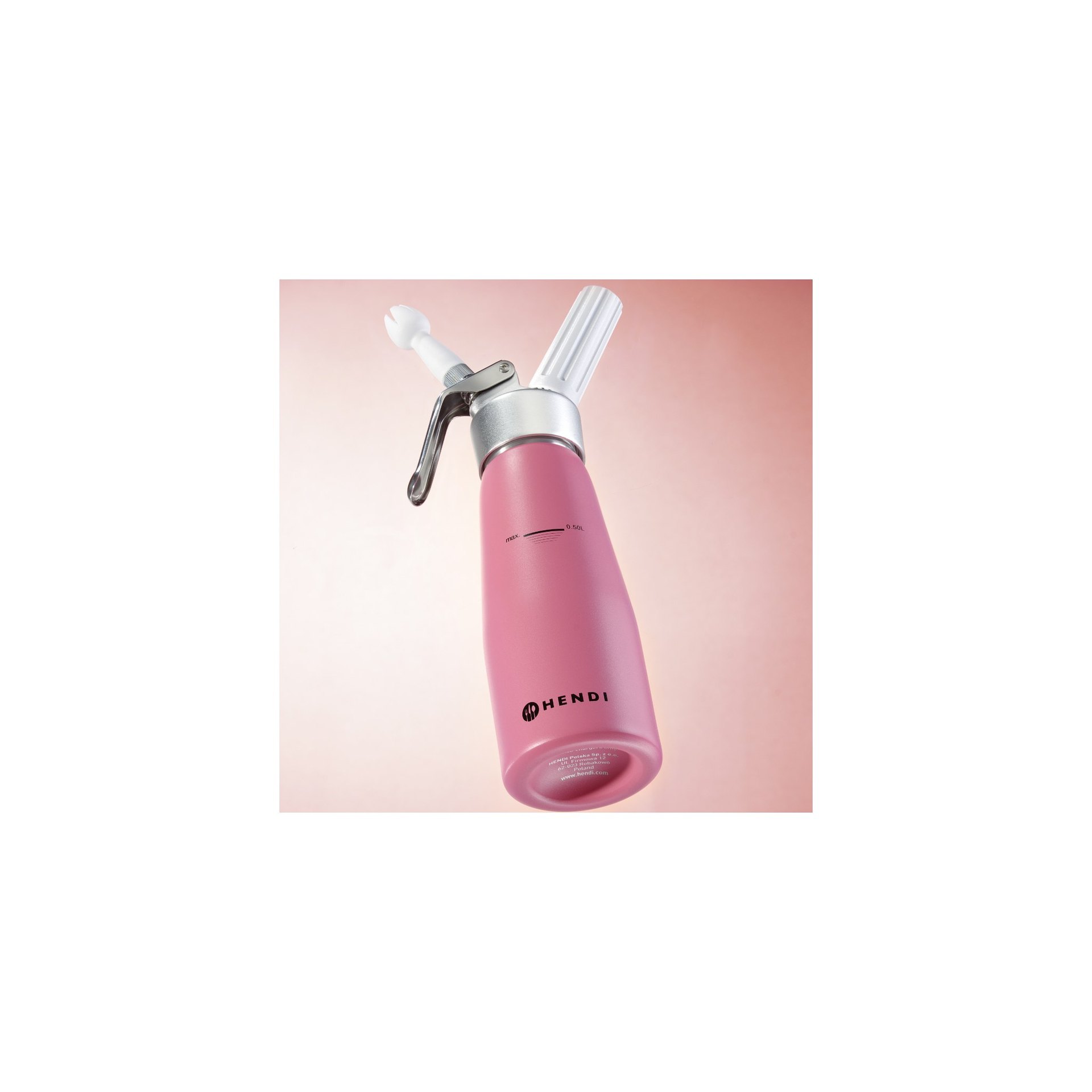 Sahnespender, 0,5L, Pastellrosa, ⌀80x(H)260mm