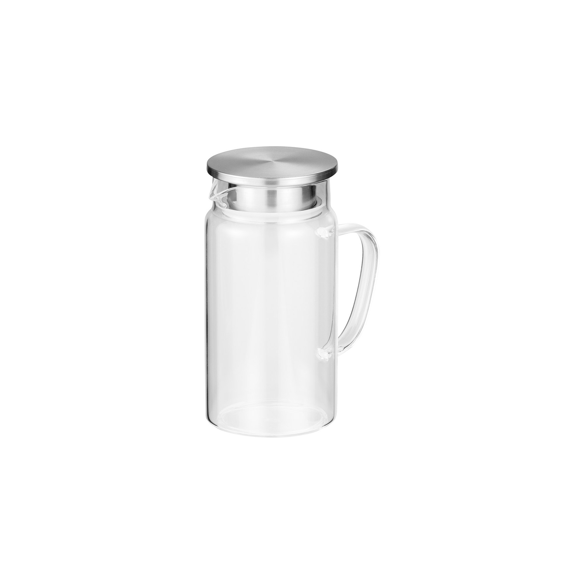 Karaffe, 1,0 ltr., Ø 9,5 cm, Borosilikatglas, Edelstahl, Silikon