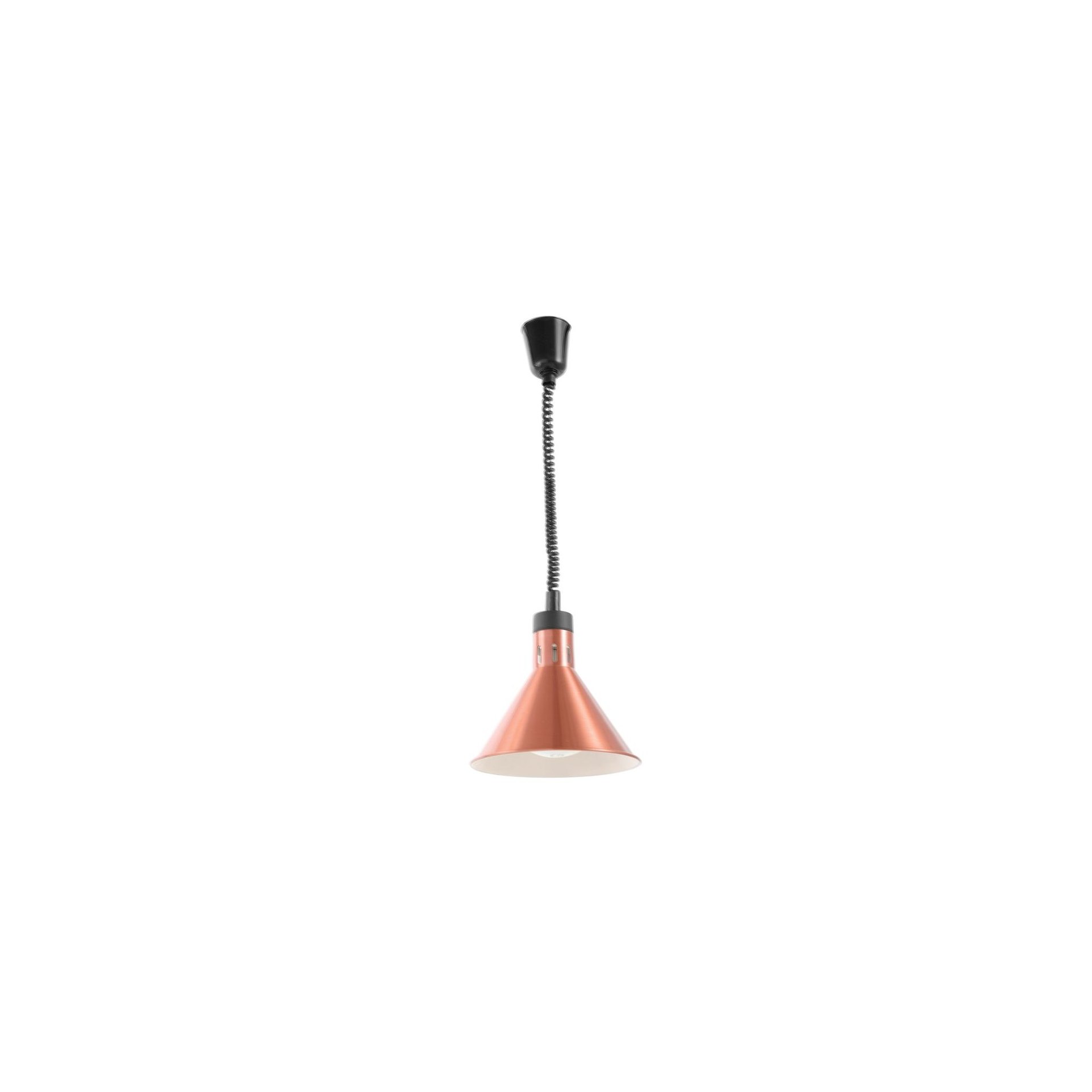 Höhenverstellbare Wärmelampe konisch, Kupfer, 230V/250W, ⌀275x(H)250mm Höhenverstellbare Wärmelampe konisch, Kupfer, 230V/250W, ⌀275x(H)250mm