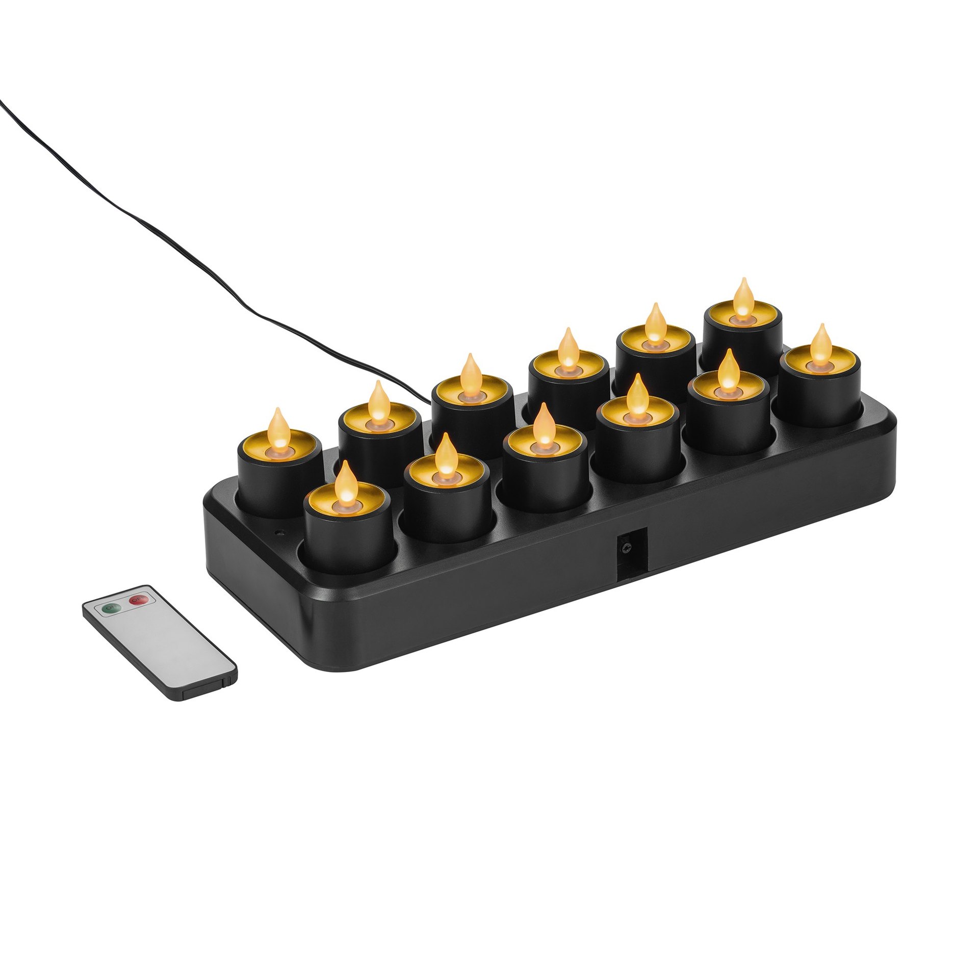 LED Teelichter YUYU, 30 x 14 x 3 cm, wiederaufladbar LED Teelichter YUYU, 30 x 14 x 3 cm, wiederaufladbar