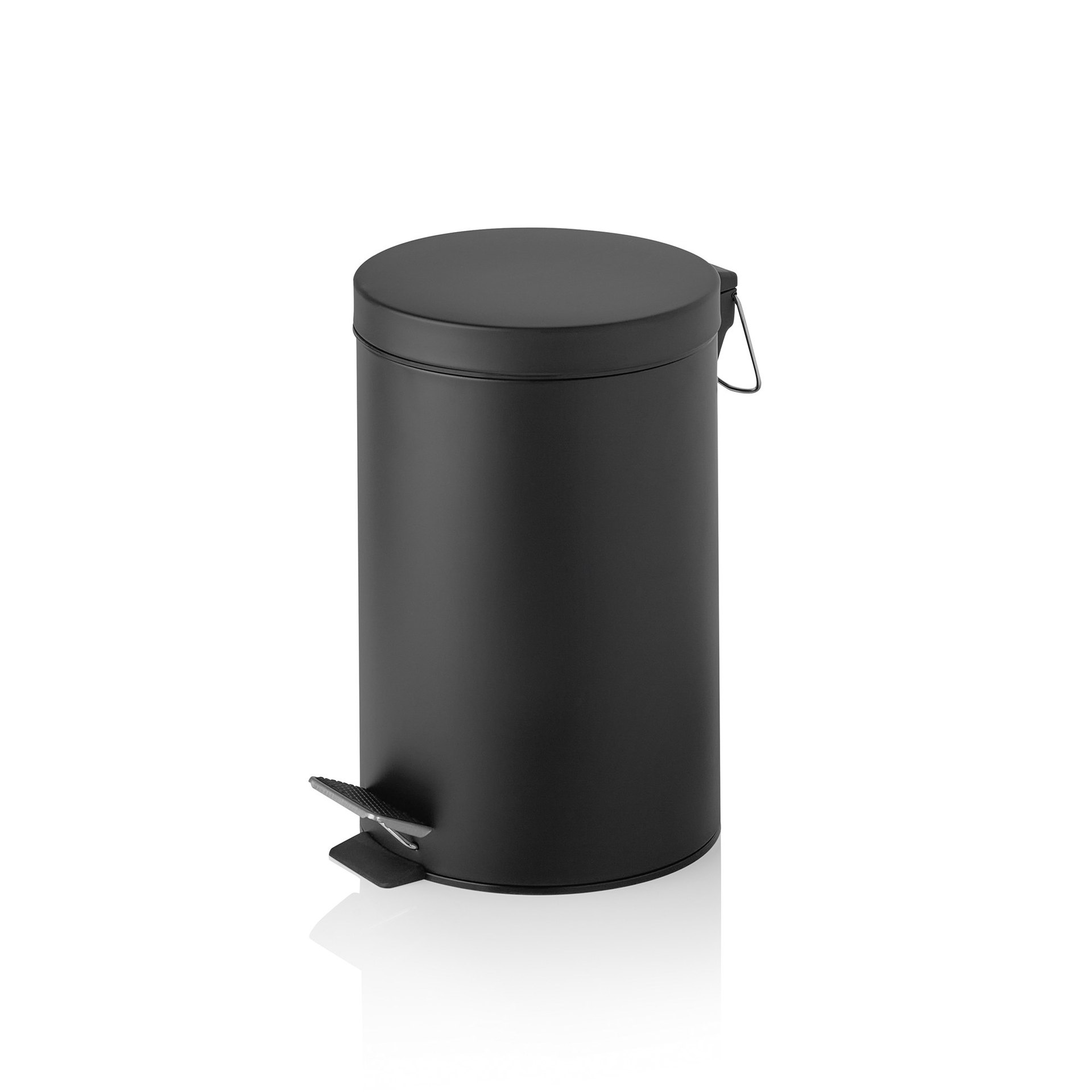 Tretabfalleimer, 20 Ltr., mit Kunststoffeinsatz, schwarz pulverbeschichtet, Metall Tretabfalleimer, 20 Ltr., mit Kunststoffeinsatz, schwarz pulverbeschichtet, Metall
