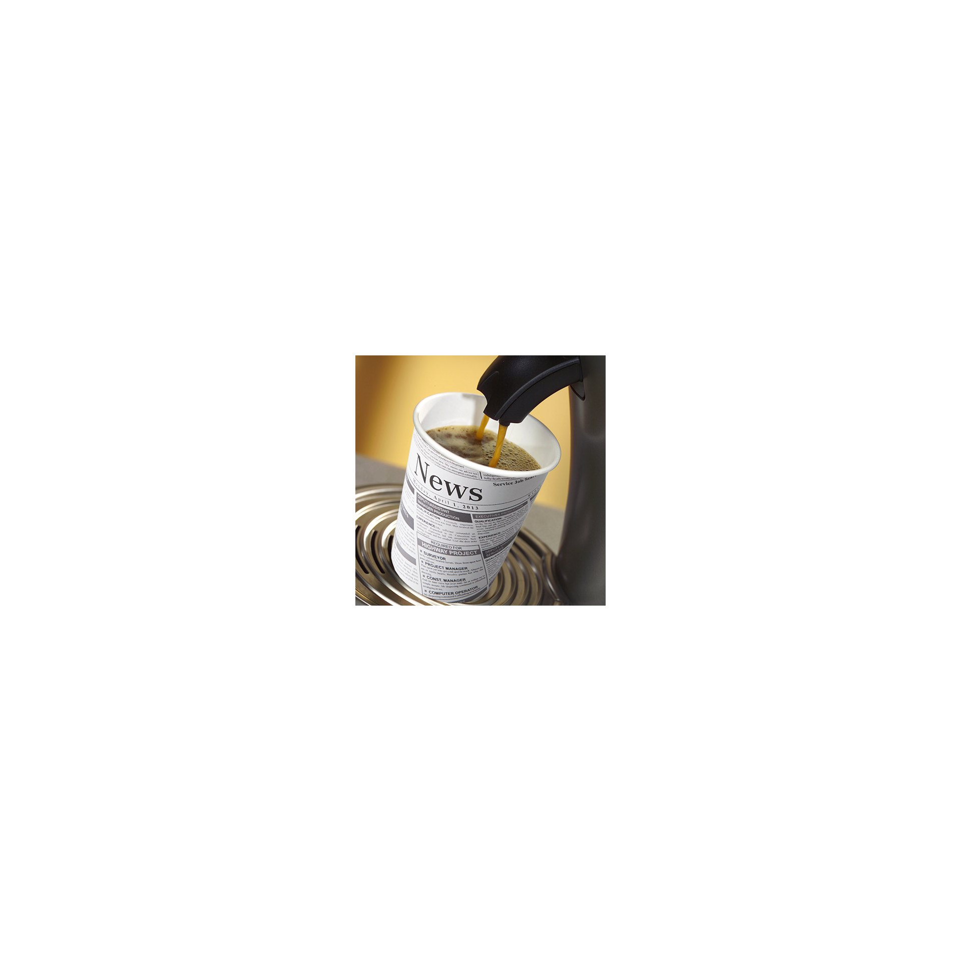 Trinkbecher, Pappe "To Go" 0,2 l Ø 8 cm · 9,2 cm "Newsprint"