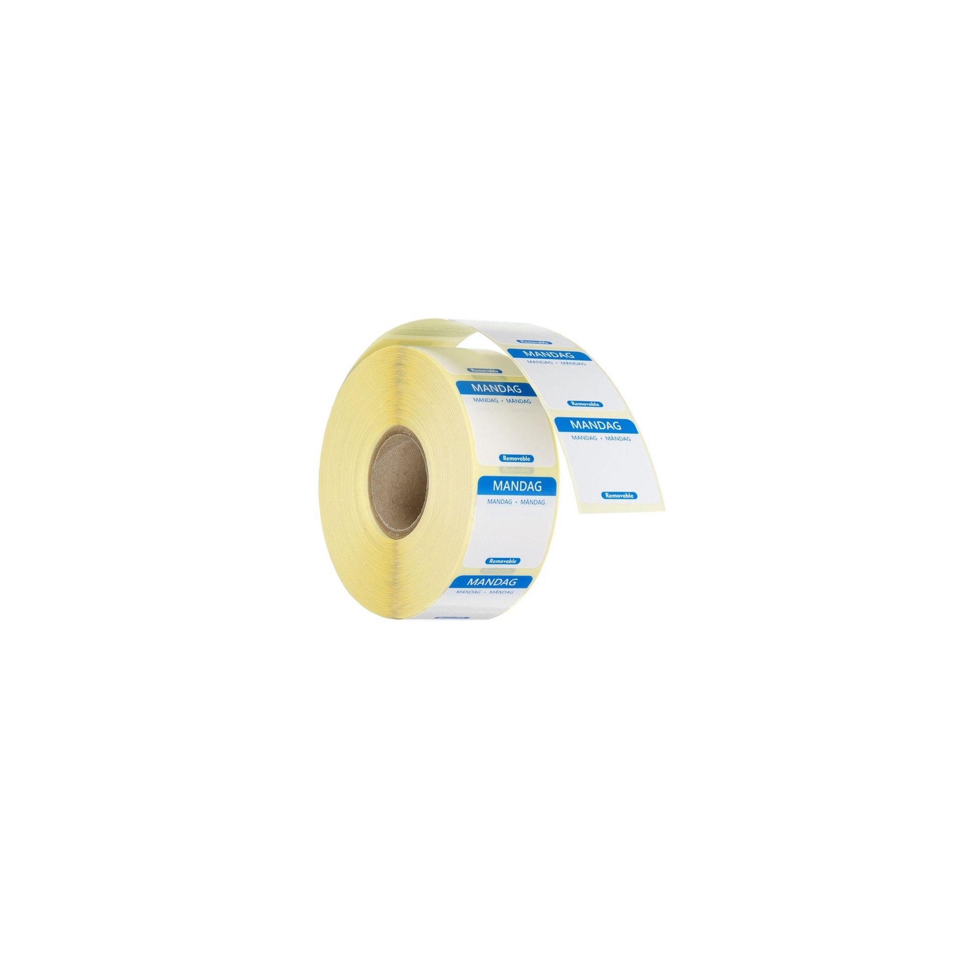 Täglich anwendbare Lebensmittelsicherheitsetiketten, für den Mehrfachgebrauch, leicht zu entfernen , Montag, Blau, 1000 Stk., 25x25mm