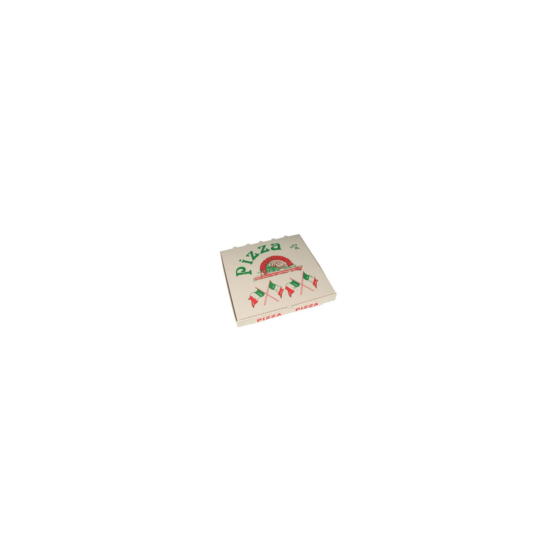 Pizzakartons, Cellulose eckig 33 cm x 33 cm x 4 cm "Italienische Flagge" Pizzakartons, Cellulose eckig 33 cm x 33 cm x 4 cm "Italienische Flagge"