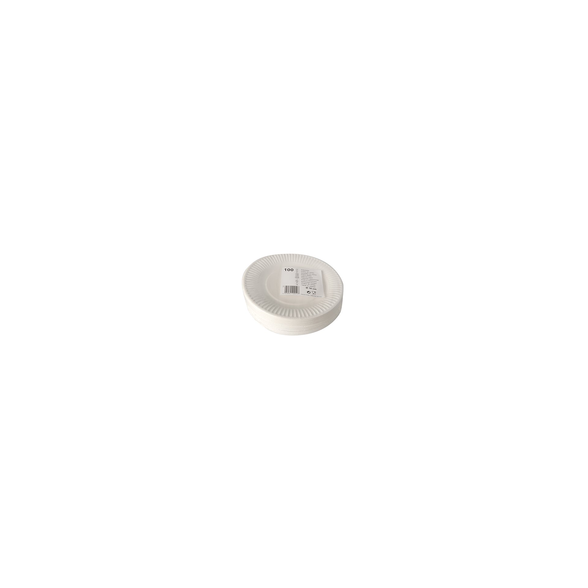 Teller, Pappe rund Ø 18 cm weiss