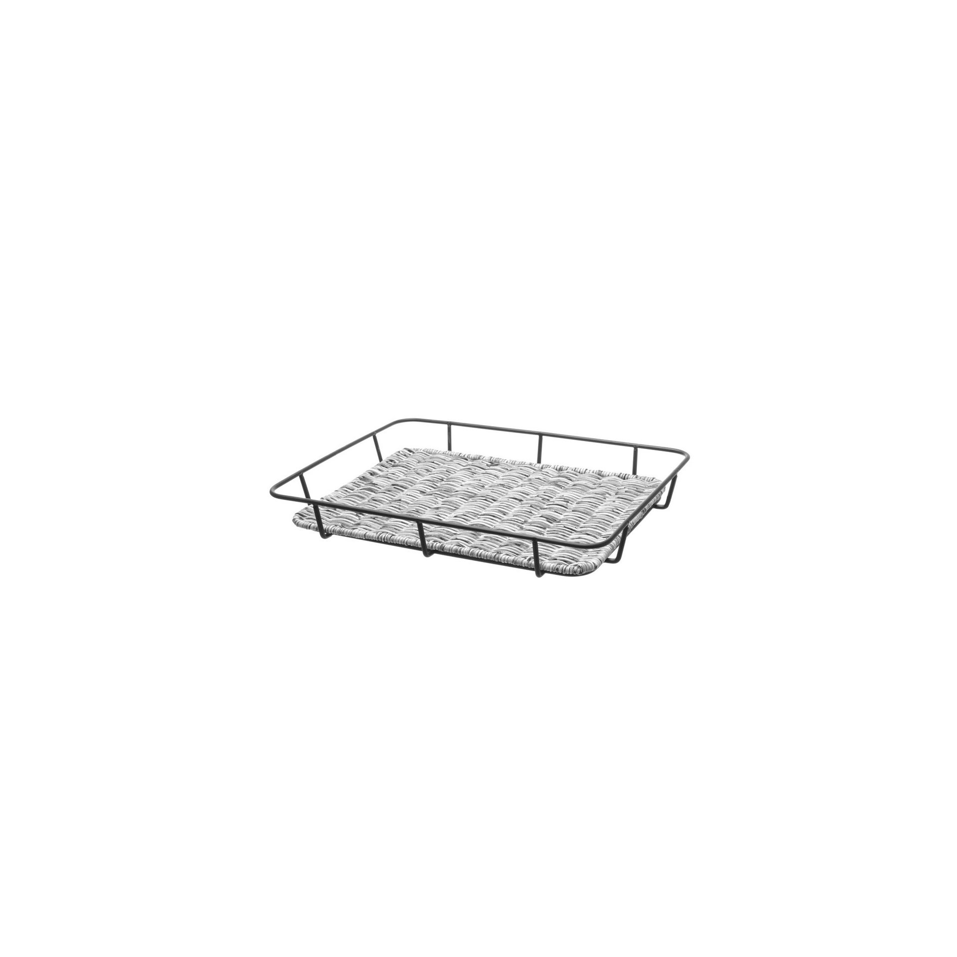 Brotkorb mit Edelstahlrand, Hellgrau, 400x300x(H)50mm Brotkorb mit Edelstahlrand, Hellgrau, 400x300x(H)50mm