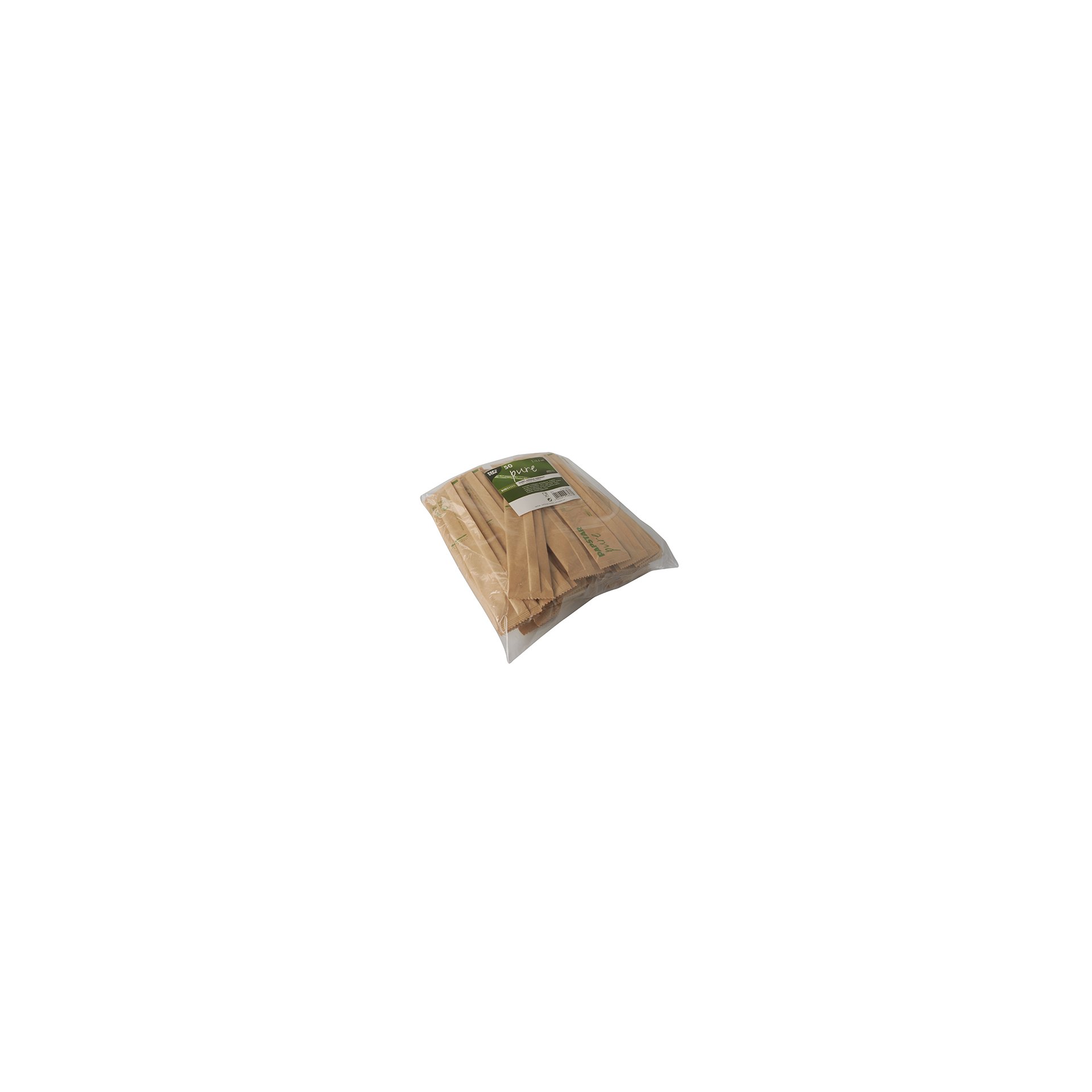 Gabeln, Holz "pure" 16 cm einzeln verpackt in Papierbeutel