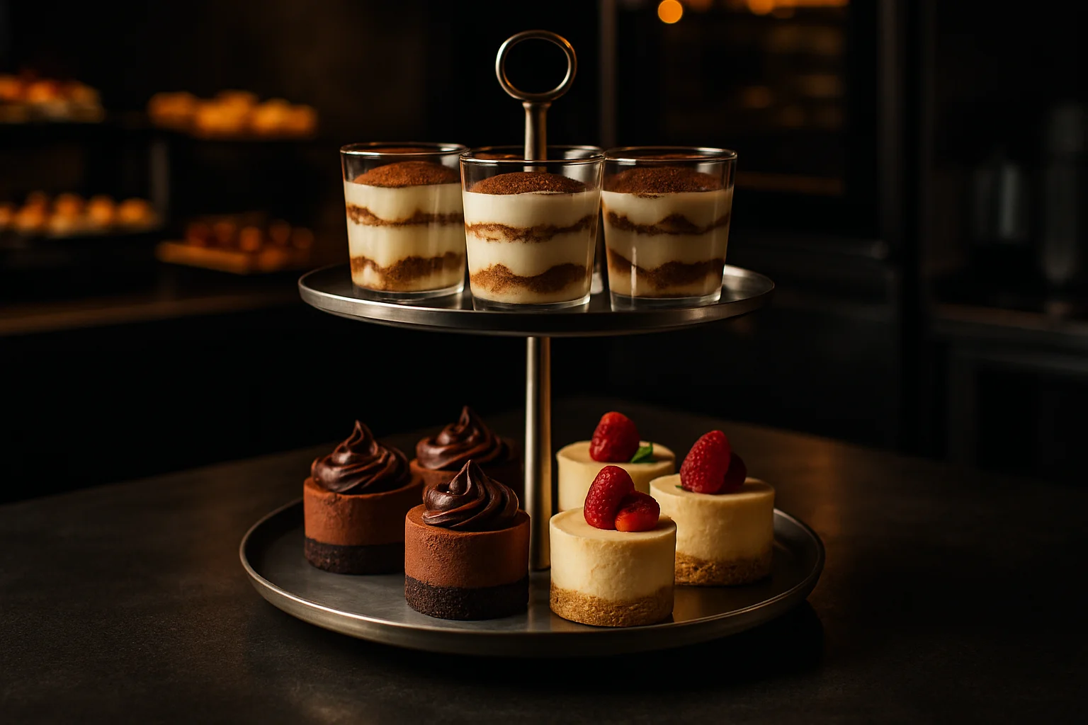 Etageren zur mehrstöckigen Dessert-Präsentation