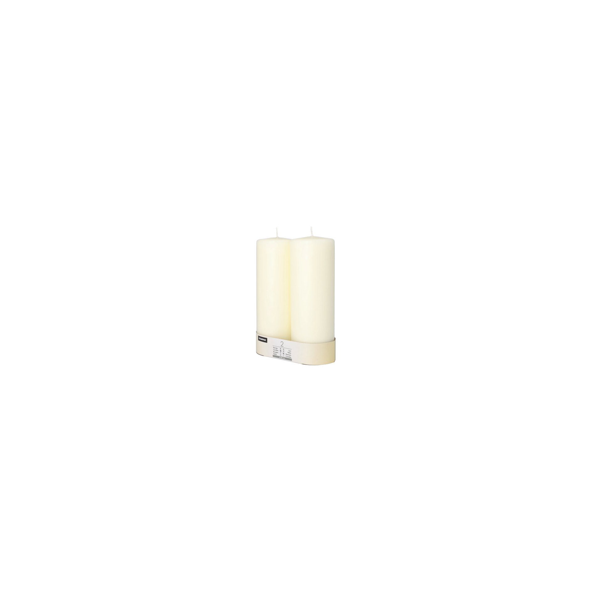 Stumpenkerzen Ø 80 mm · 220 mm elfenbein "Ivory" mit Flachkopf