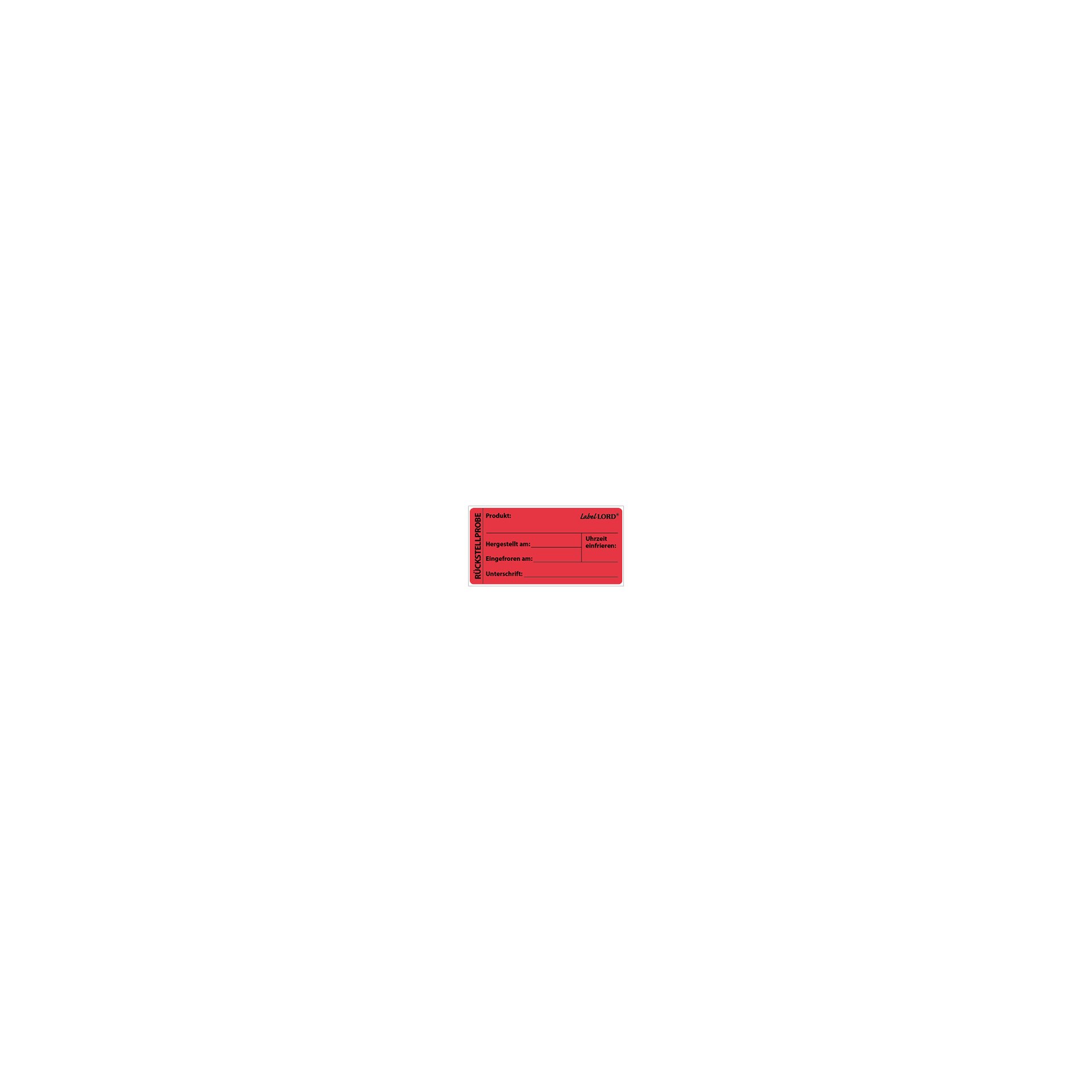 "LabelLord" HACCP Lebensmitteletiketten 40 mm x 113 mm rot Rückstellprobe