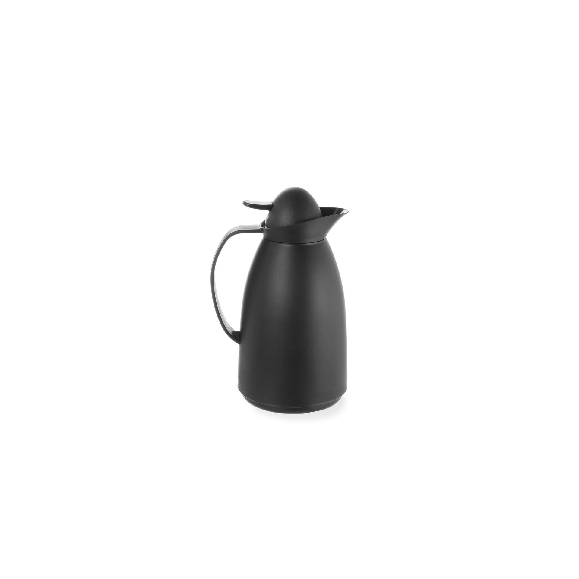 Isolierkanne mit Innenbehälter aus Glas, 1L, Schwarz