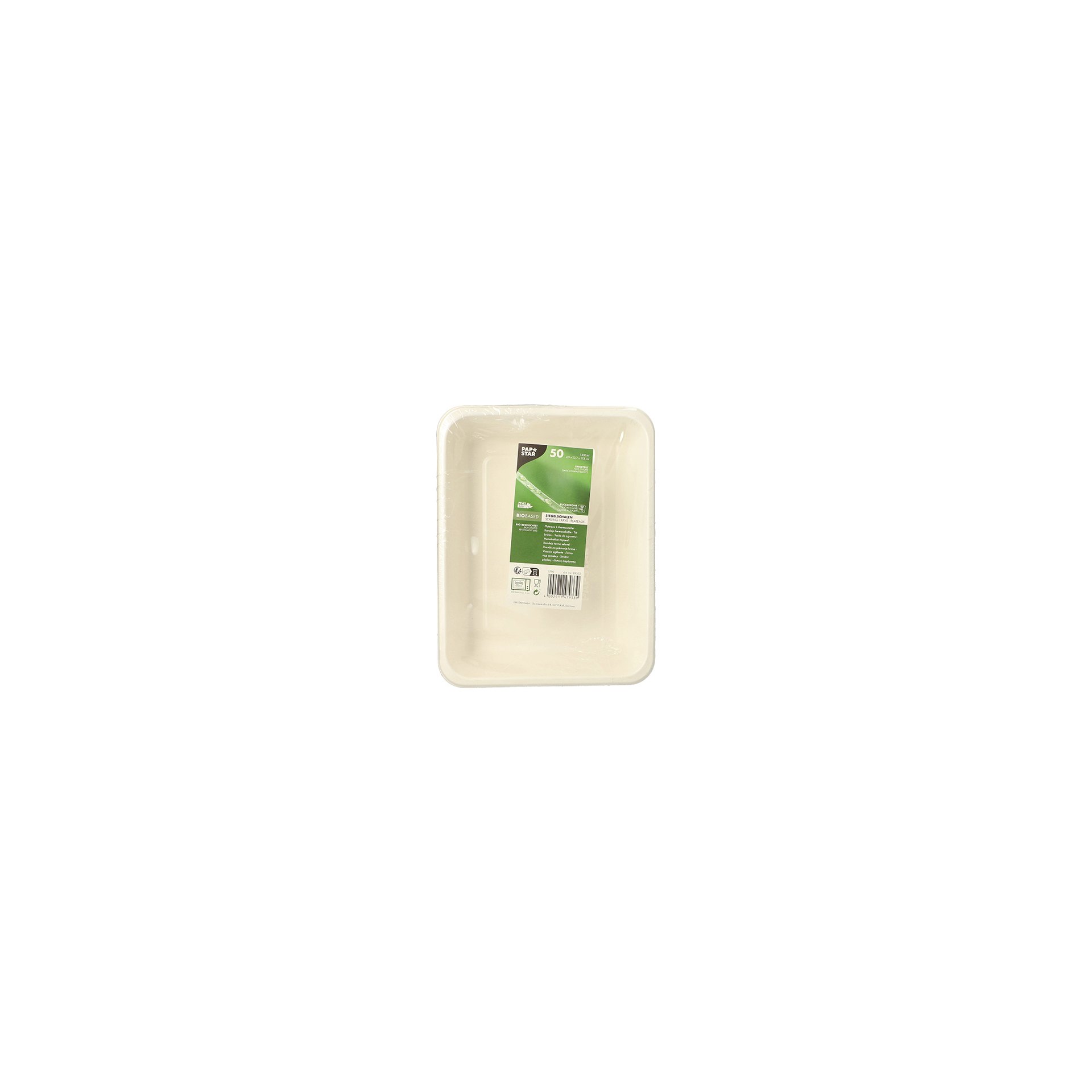 Siegelschalen Zuckerrohr, PLA beschichtet ungeteilt 1300 ml 4,9 cm x 22,7 cm x 17,8 cm Siegelschalen Zuckerrohr, PLA beschichtet ungeteilt 1300 ml 4,9 cm x 22,7 cm x 17,8 cm