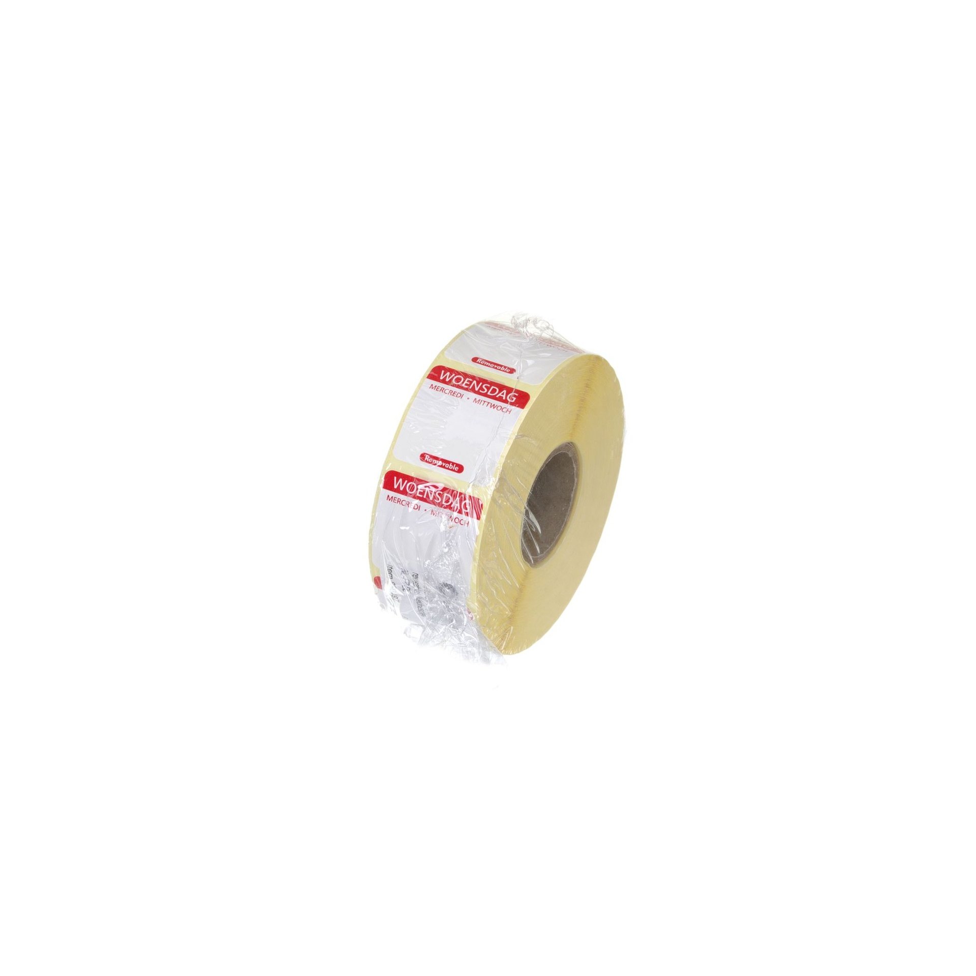 Täglich anwendbare Lebensmittelsicherheitsetiketten, mehrfach verwendbar, leicht entfernbar , Mittwoch, Rot, 1000 Stk., 25x25mm