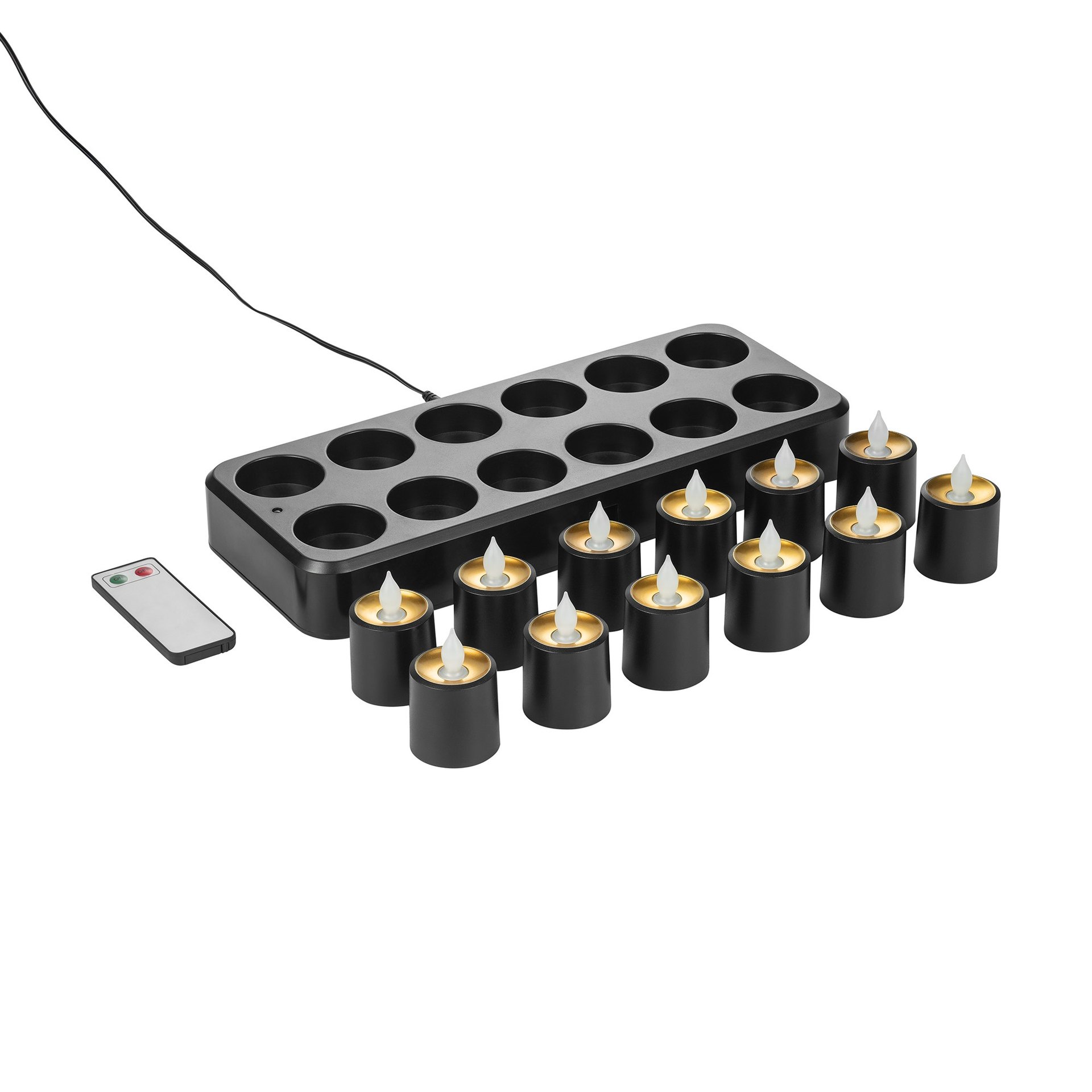 LED Teelichter YUYU, 30 x 14 x 3 cm, wiederaufladbar LED Teelichter YUYU, 30 x 14 x 3 cm, wiederaufladbar