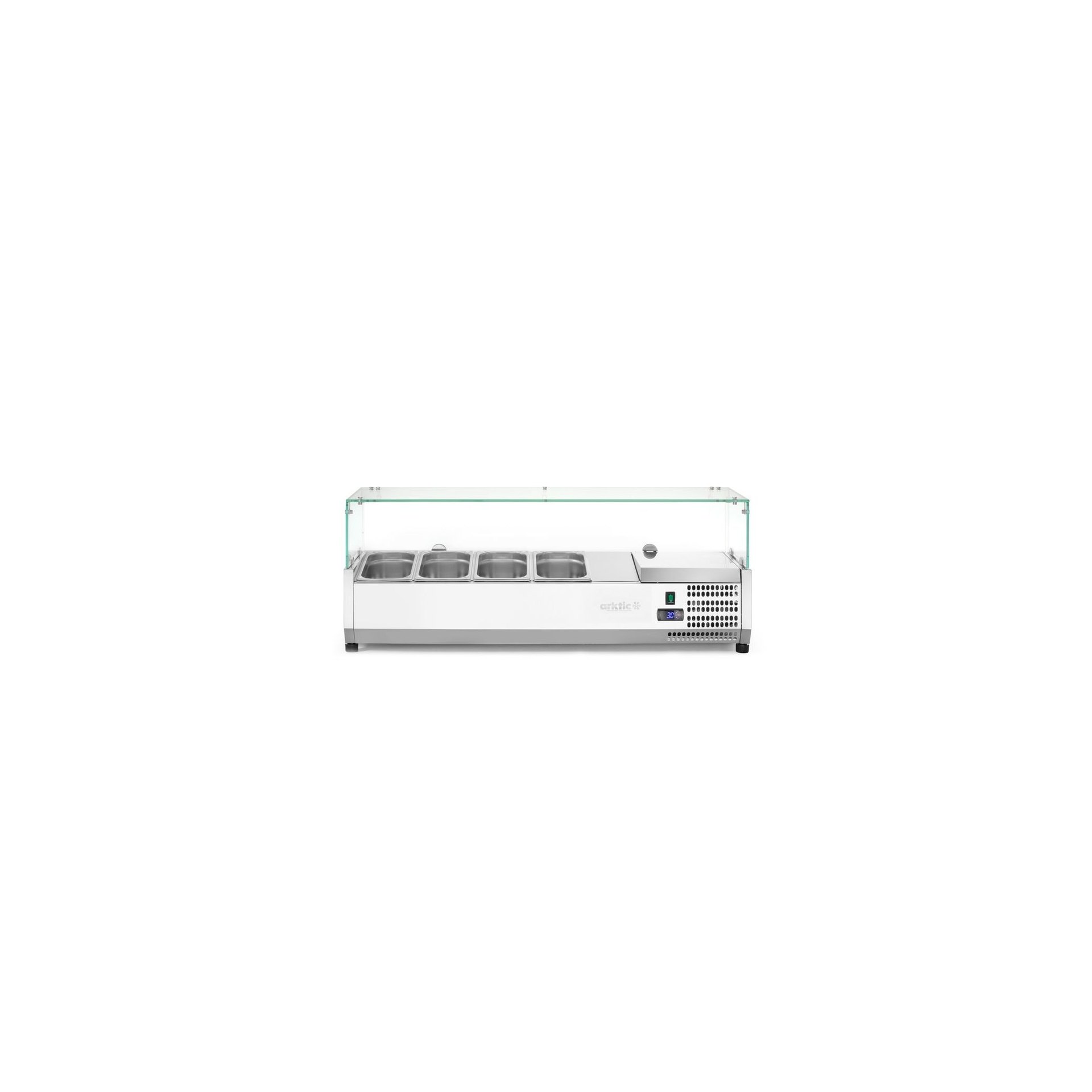 Aufsatz-Kühlvitrine Arktic, 4x GN 1/3 1208x400x456mm Aufsatz-Kühlvitrine Arktic, 4x GN 1/3 1208x400x456mm